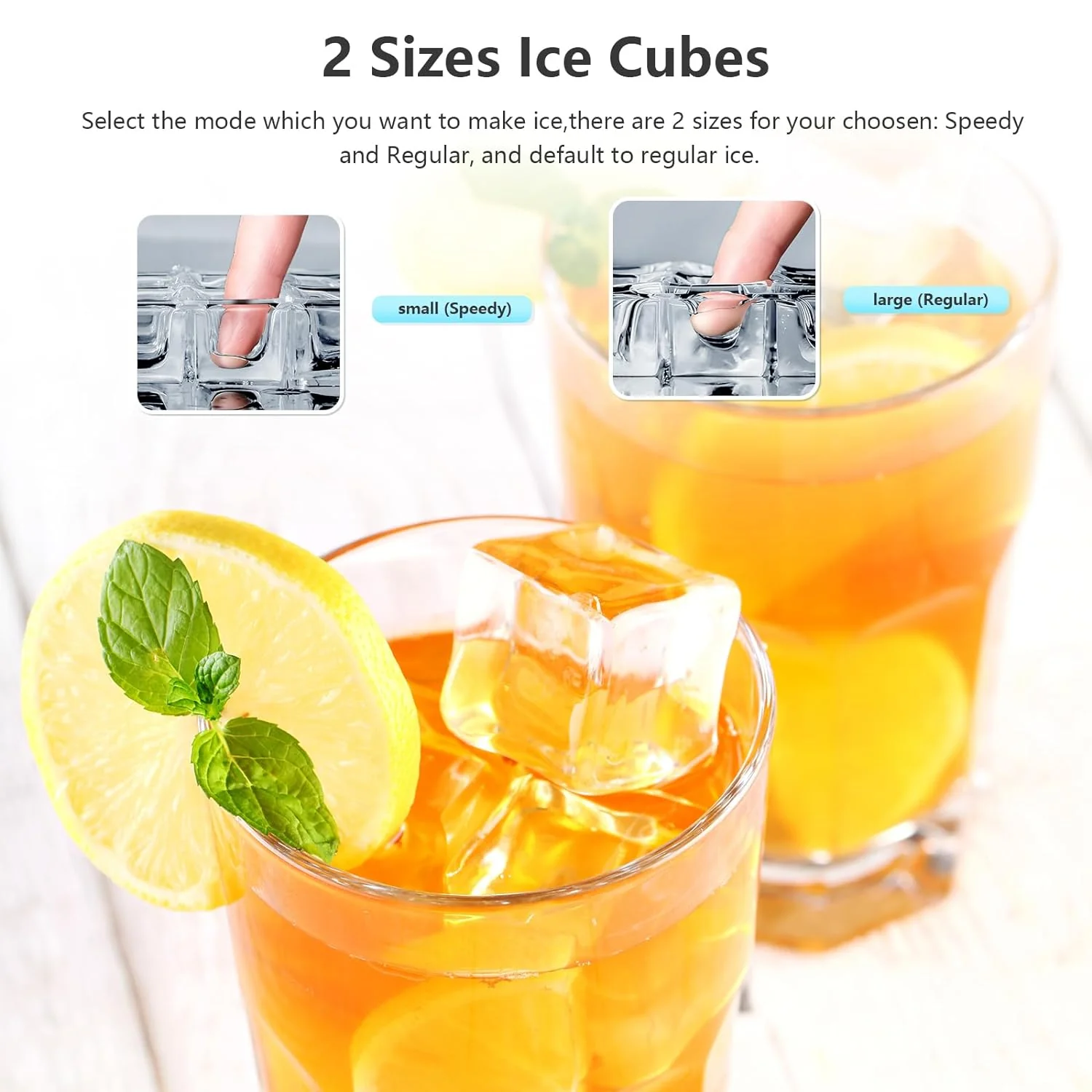 Cubic Ice Maker Machine,33 Lbs/24 Hrs,1.3 Lbs Ice Storage Capacity ,Black - Image 5