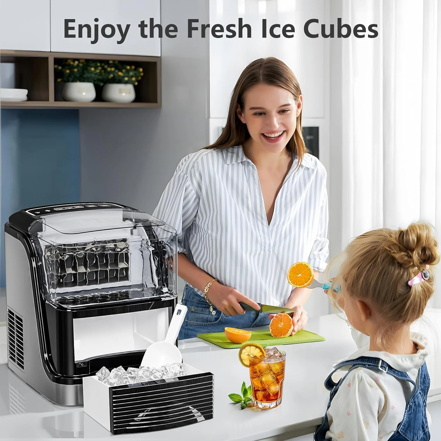 Cubic Ice Maker Machine,33 Lbs/24 Hrs,1.3 Lbs Ice Storage Capacity ,Black - Image 6