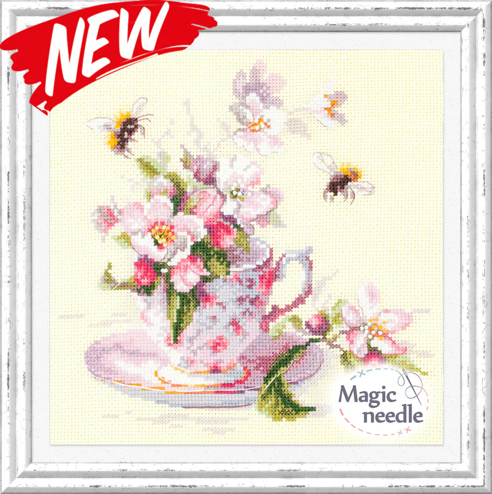 Cup and Apple Blossom 120-041 Counted Cross-Stitch Kit - Image 11
