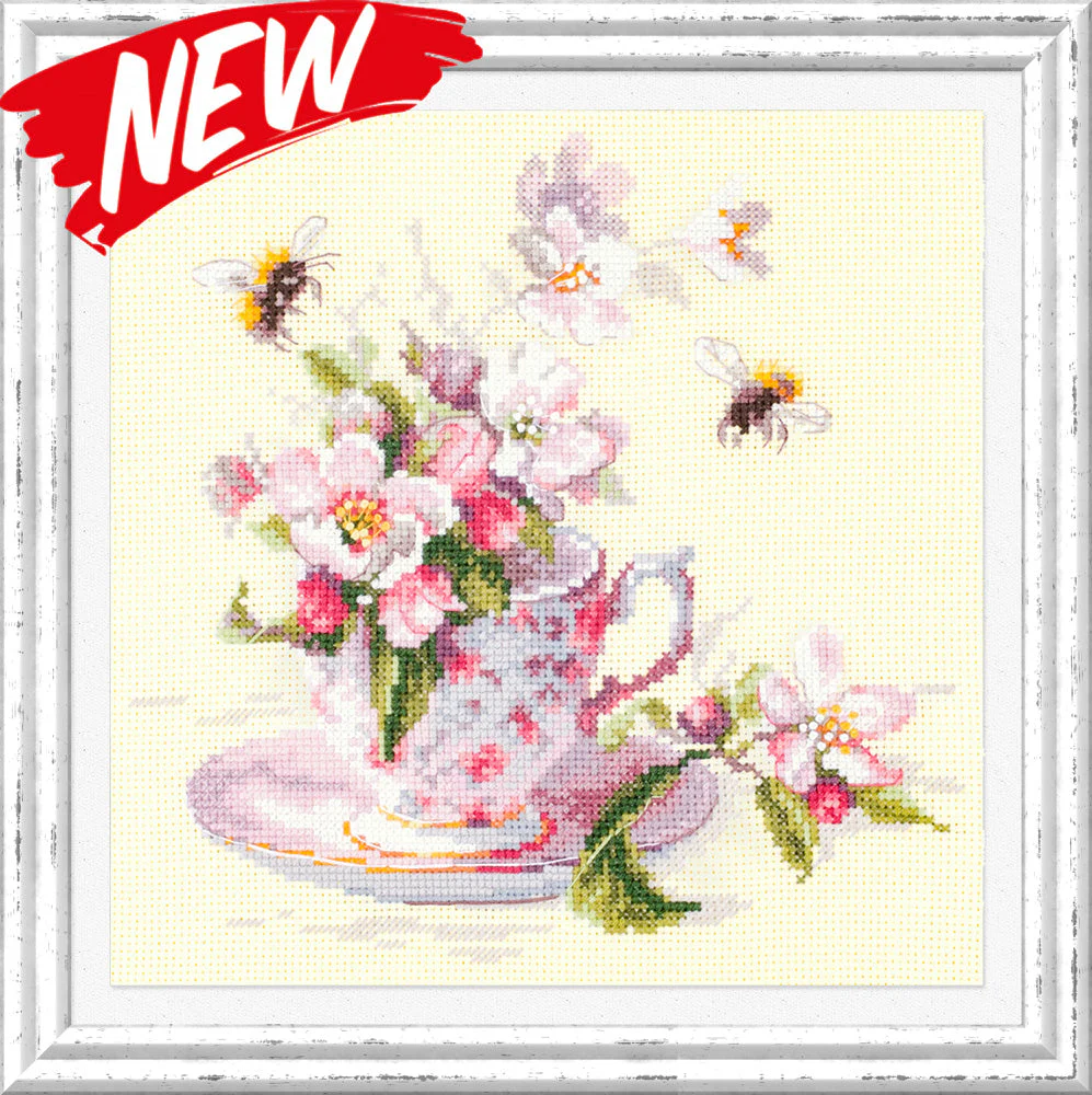 Cup and Apple Blossom 120-041 Counted Cross-Stitch Kit - Image 5