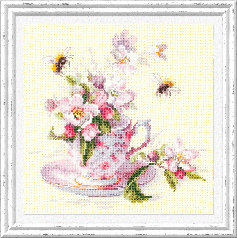 Cup and Apple Blossom 120-041 Counted Cross-Stitch Kit - Image 6