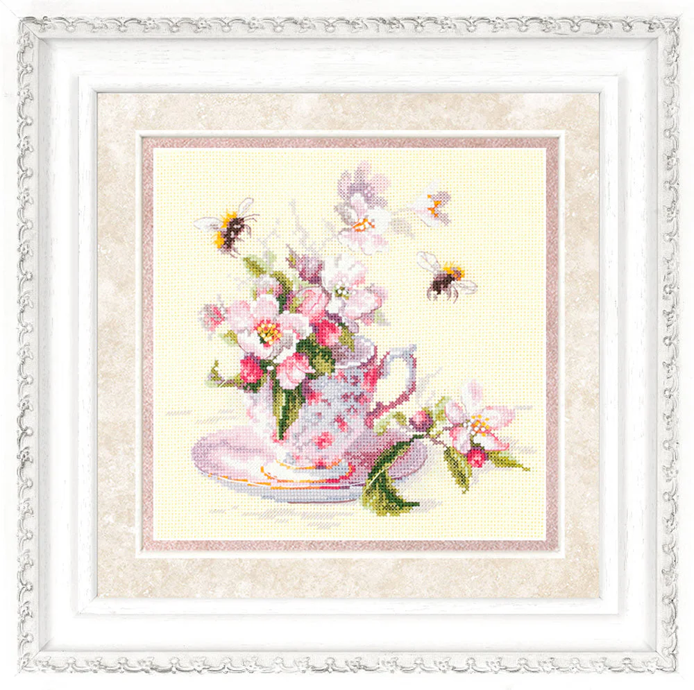 Cup and Apple Blossom 120-041 Counted Cross-Stitch Kit - Image 7