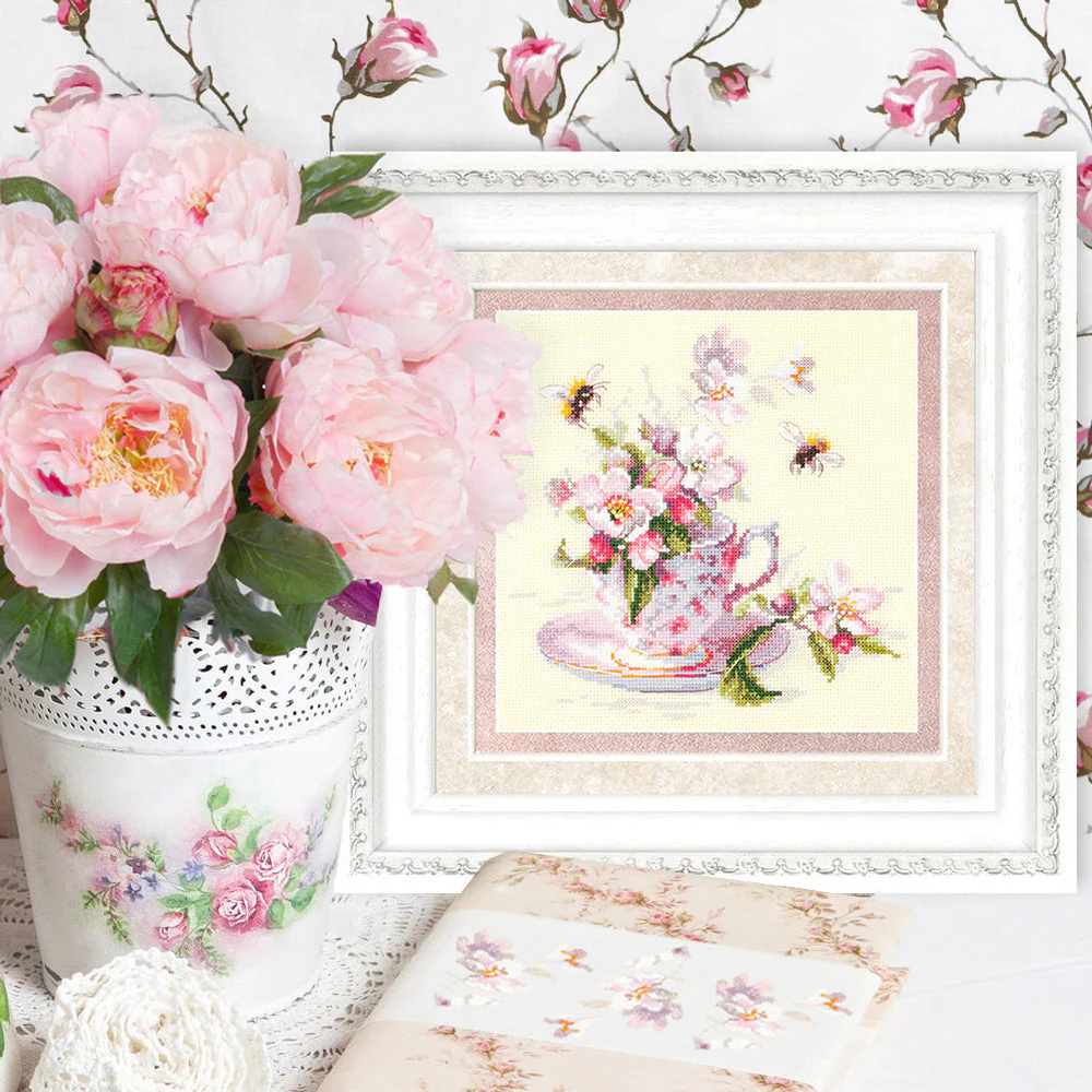 Cup and Apple Blossom 120-041 Counted Cross-Stitch Kit - Image 8