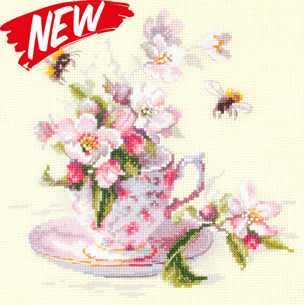 Cup and Apple Blossom 120-041 Counted Cross-Stitch Kit - Image 9