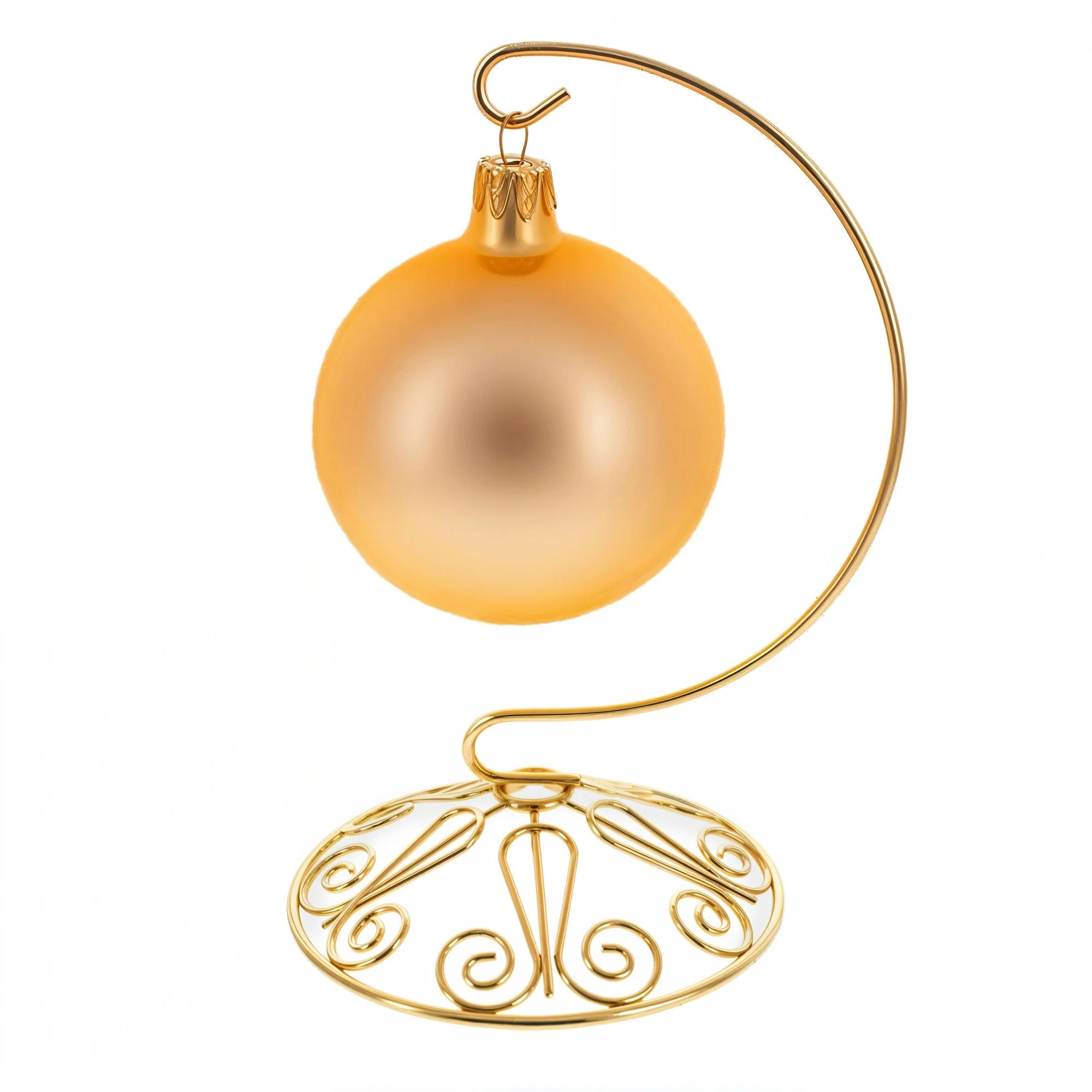 Curved Gold Wire Swirl Base Ornament Stand Display 7 Inches (Taiwan) - Image 2