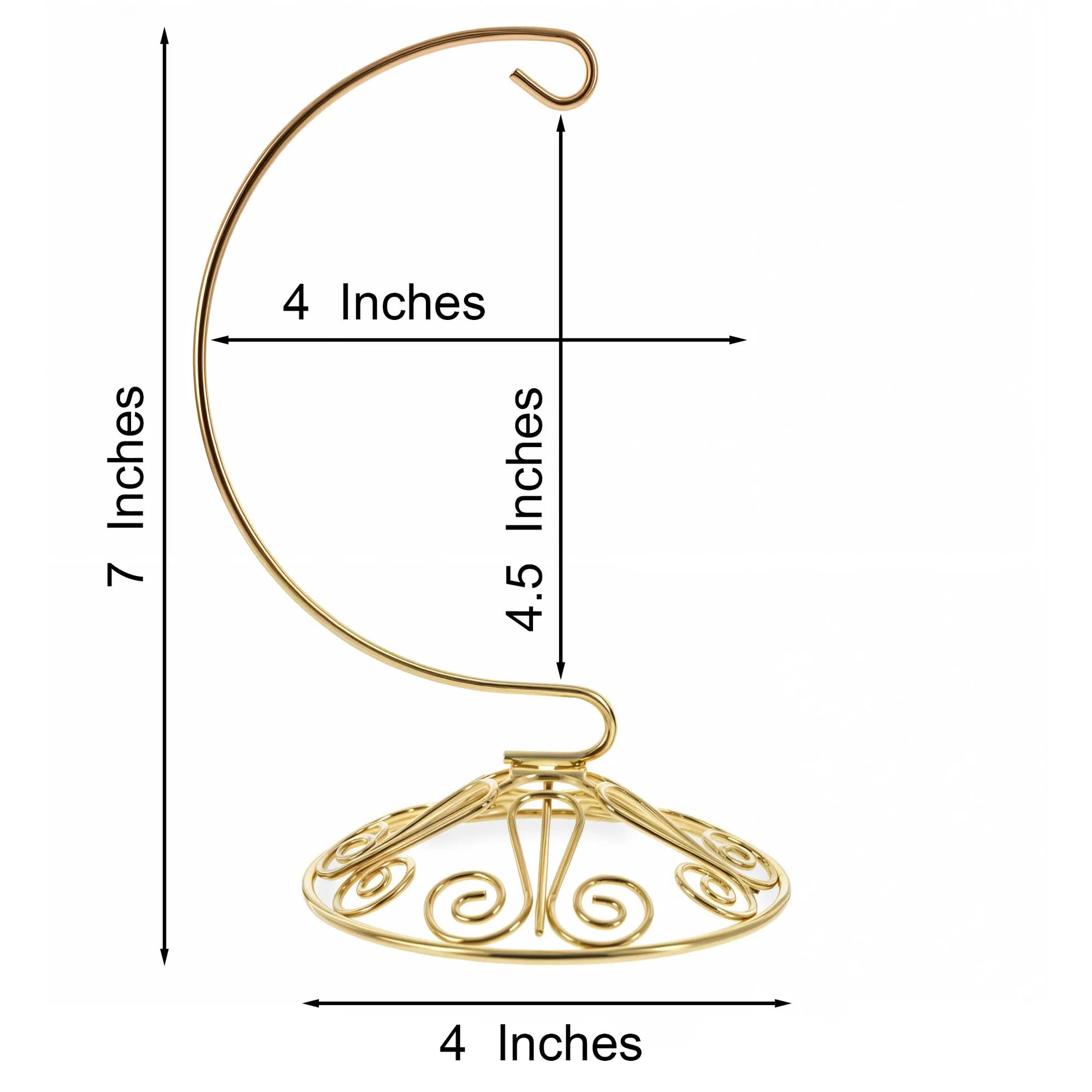 Curved Gold Wire Swirl Base Ornament Stand Display 7 Inches (Taiwan) - Image 3