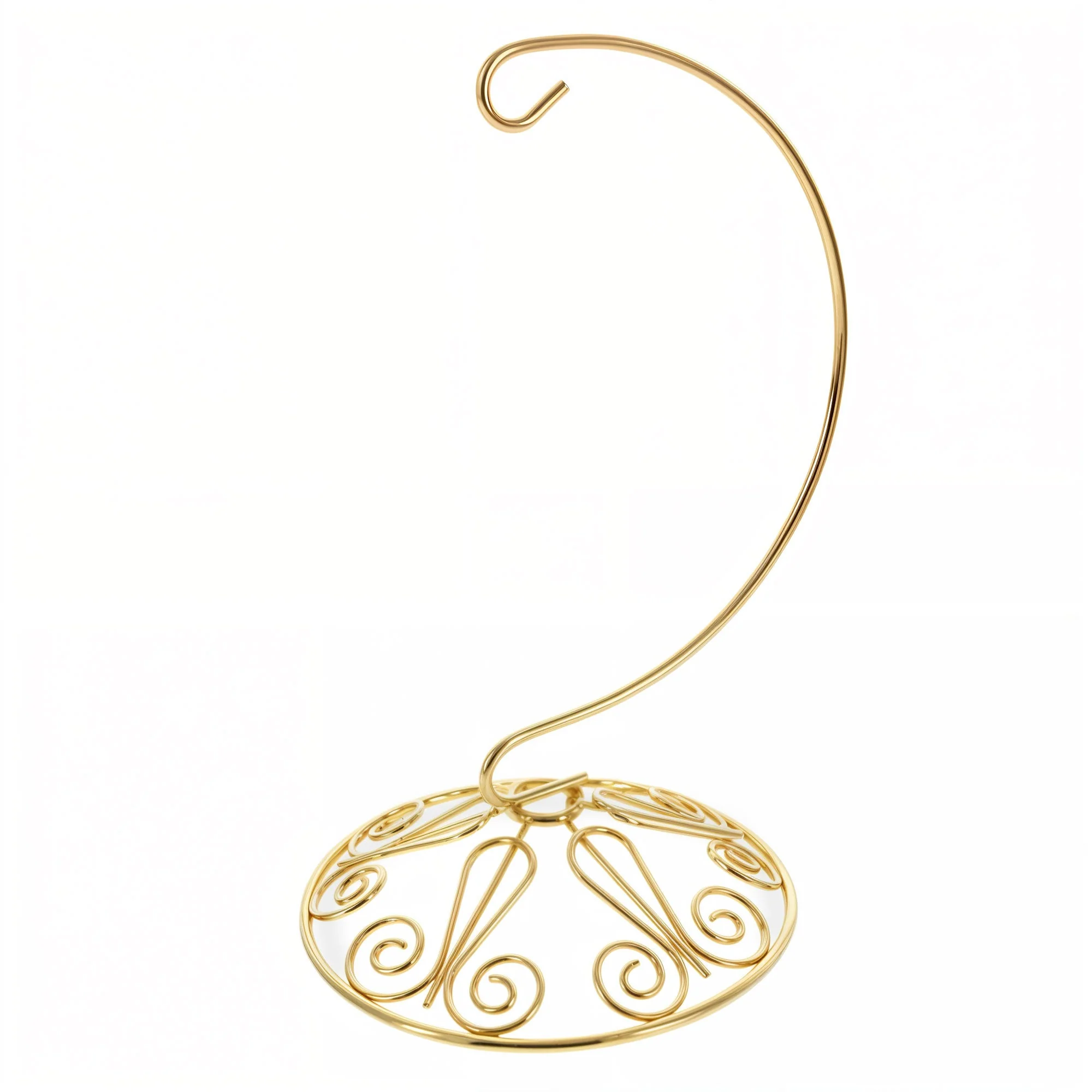 Curved Gold Wire Swirl Base Ornament Stand Display 7 Inches (Taiwan) - Image 4