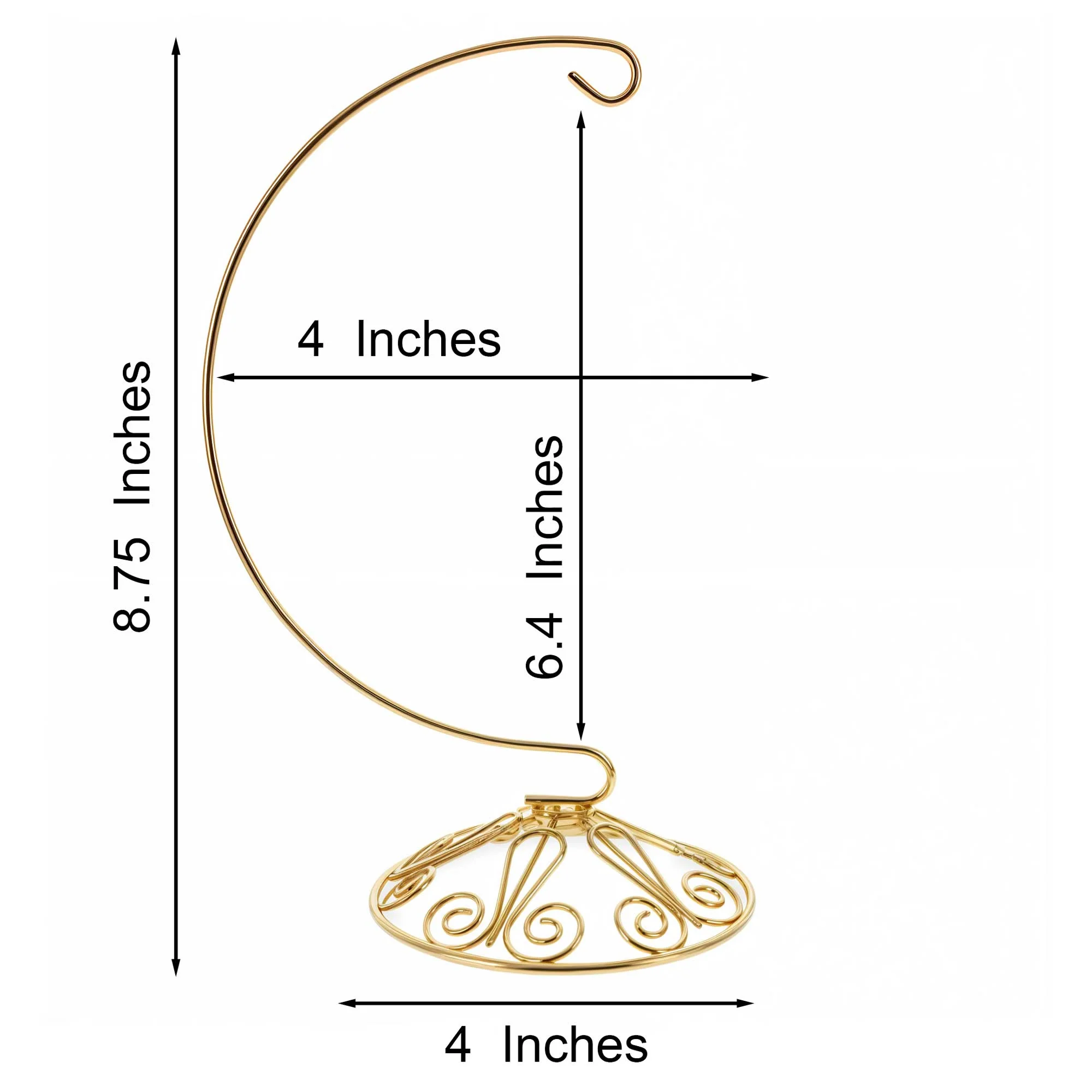 Curved Gold Wire Swirl Base Ornament Stand Display 8.75 Inches (Taiwan) - Image 3