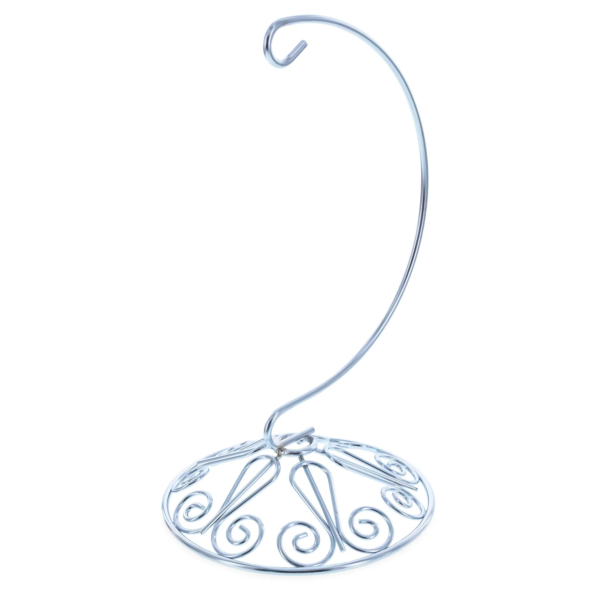 Curved Silver Wire Swirl Base Ornament Stand Display 7 Inches (Taiwan) - Image 4