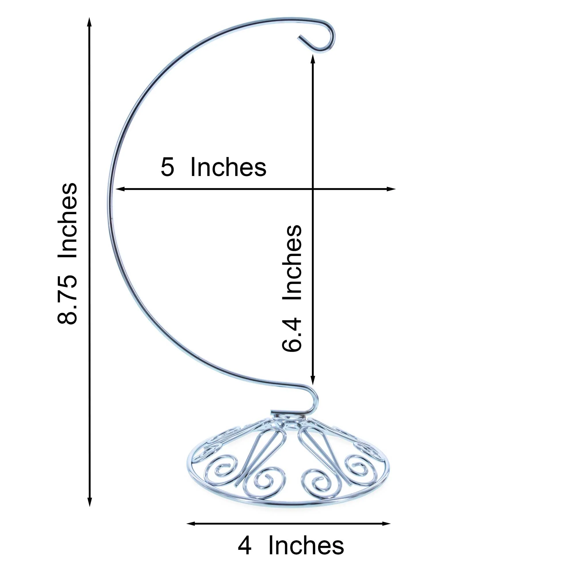 Curved Silver Wire Swirl Base Ornament Stand Display 8.75 Inches (Taiwan) - Image 3