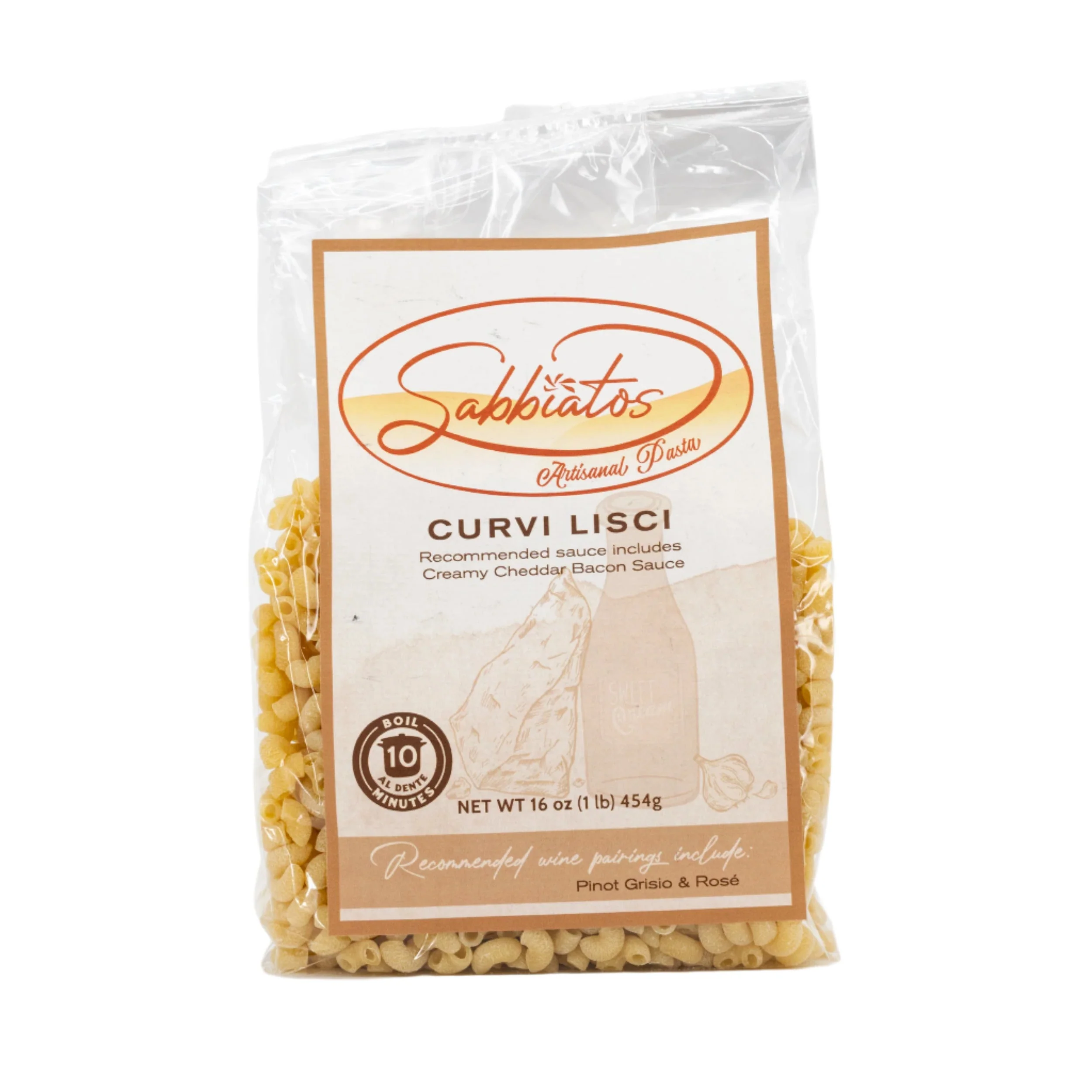 Curvi Lisci Pasta | 16 oz | Pack of 2 | Sabbiatos - Image 2