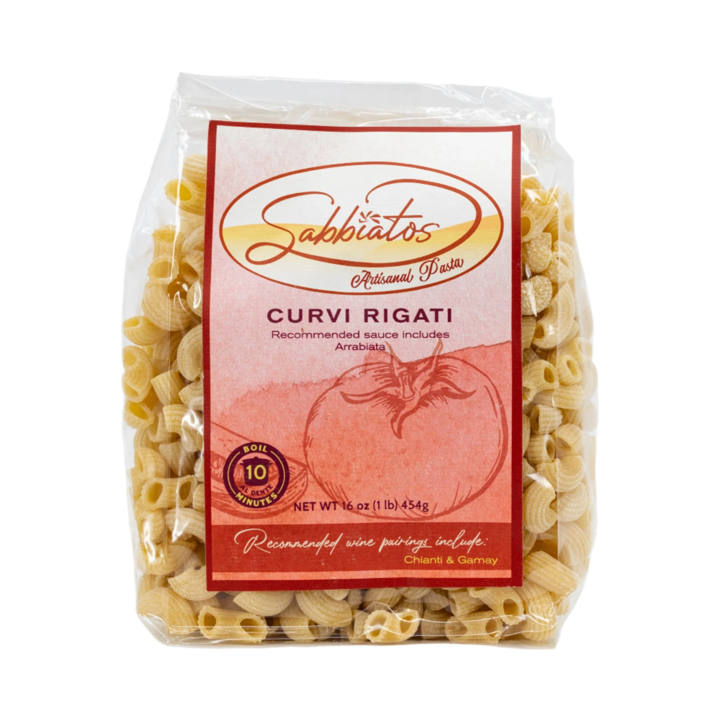 Curvy Rigati Pasta | 16 oz | Pack of 2 | Sabbiatos - Image 2