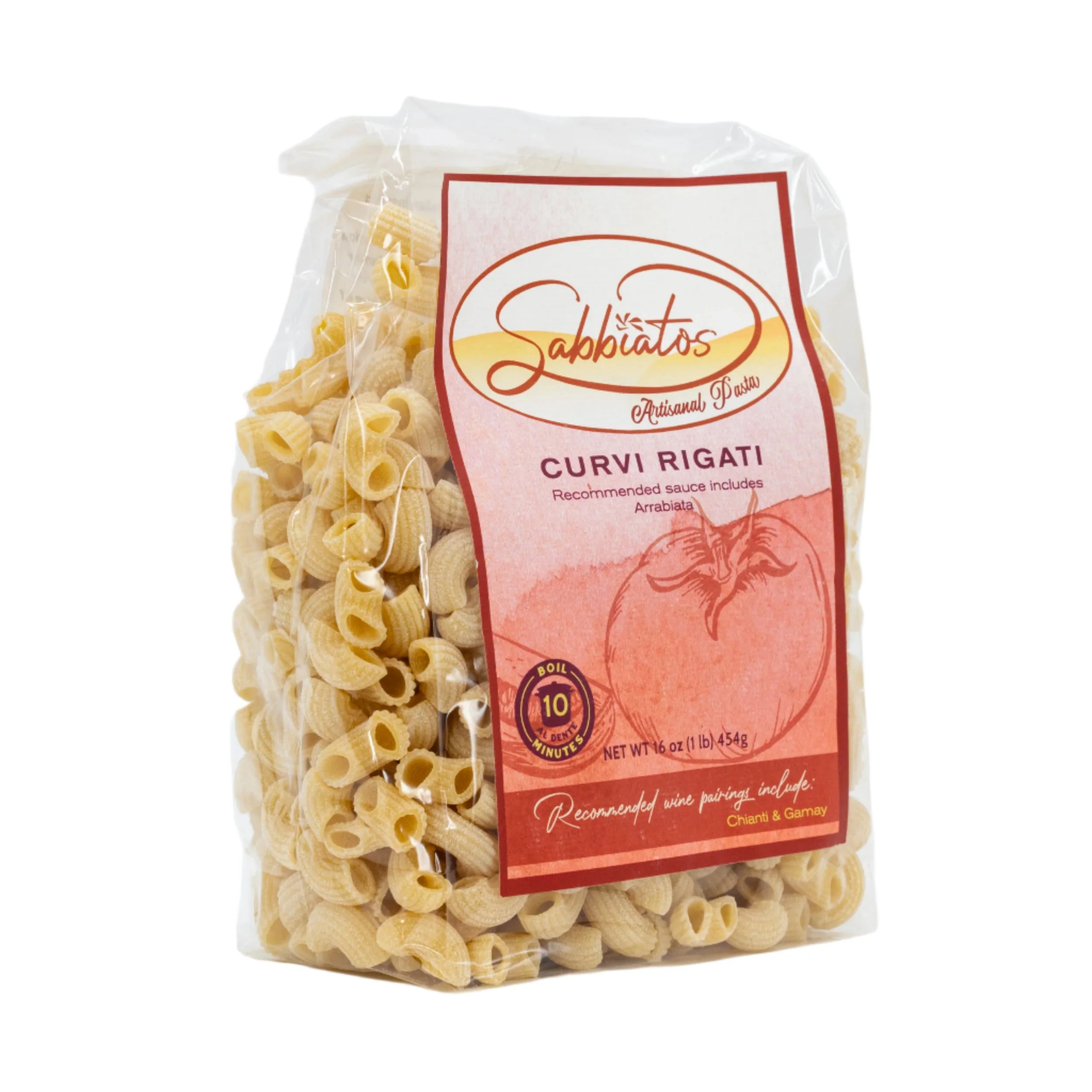 Curvy Rigati Pasta | 16 oz | Pack of 2 | Sabbiatos - Image 3