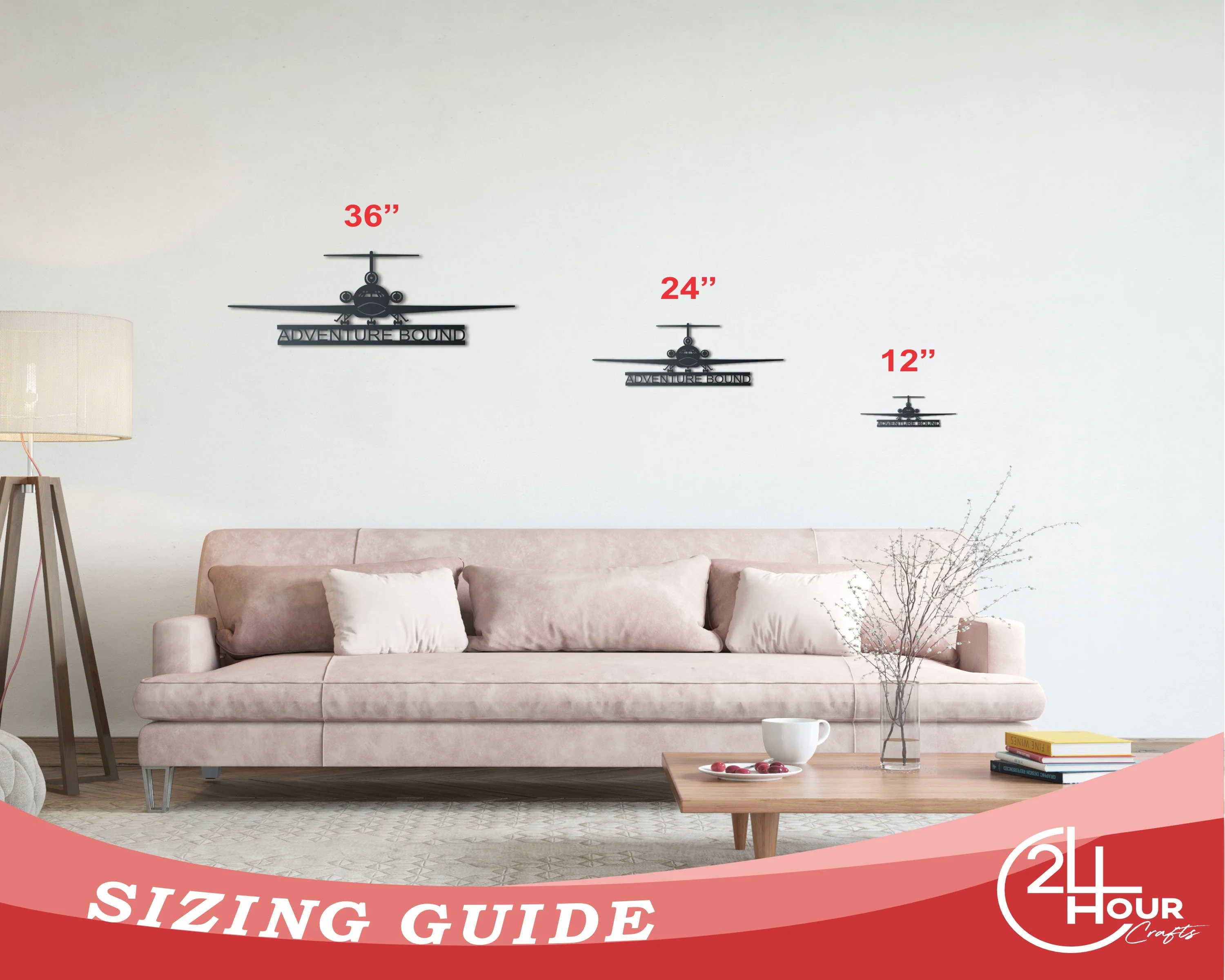 Custom Airplane Metal Sign | Aviation Wall Art | Indoor Outdoor | Up to 46" | Over 20 Color Options - Image 3