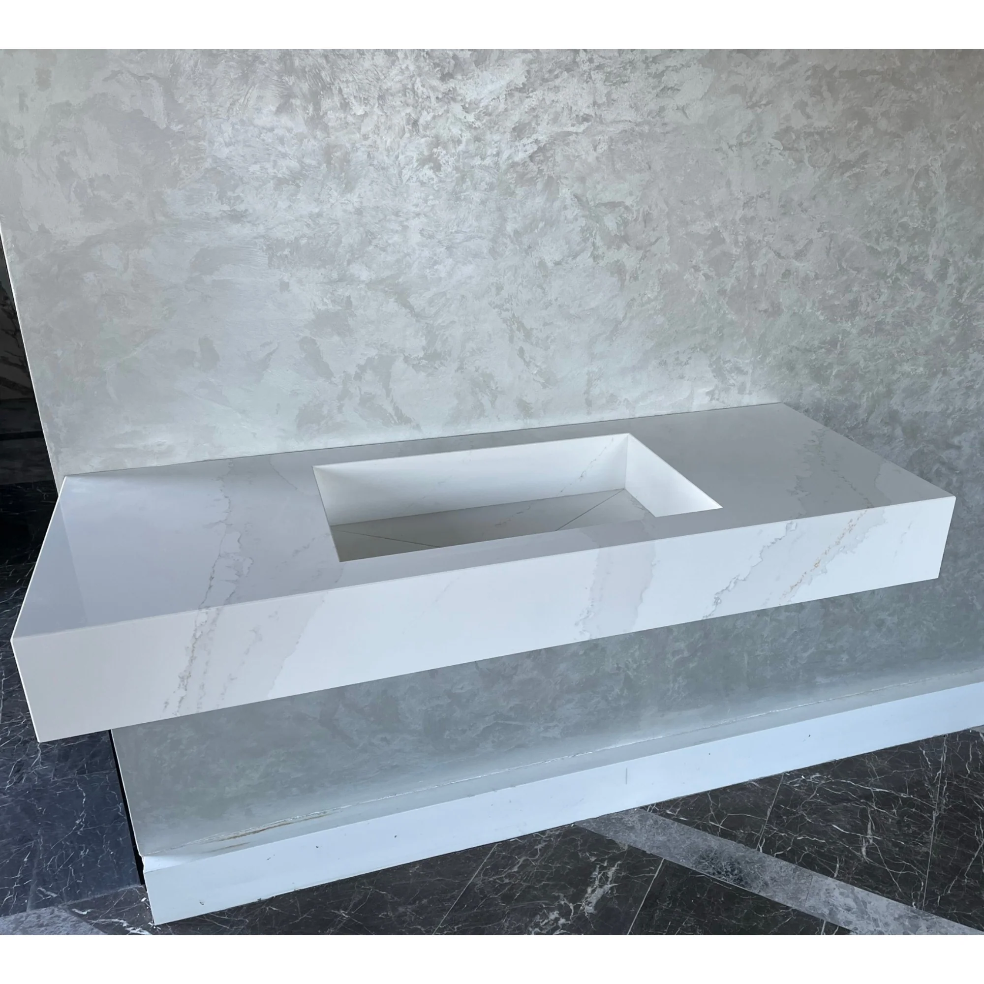 CUSTOM CALACATTA GOLD QUARTZ SINK (QU-041) - Image 7