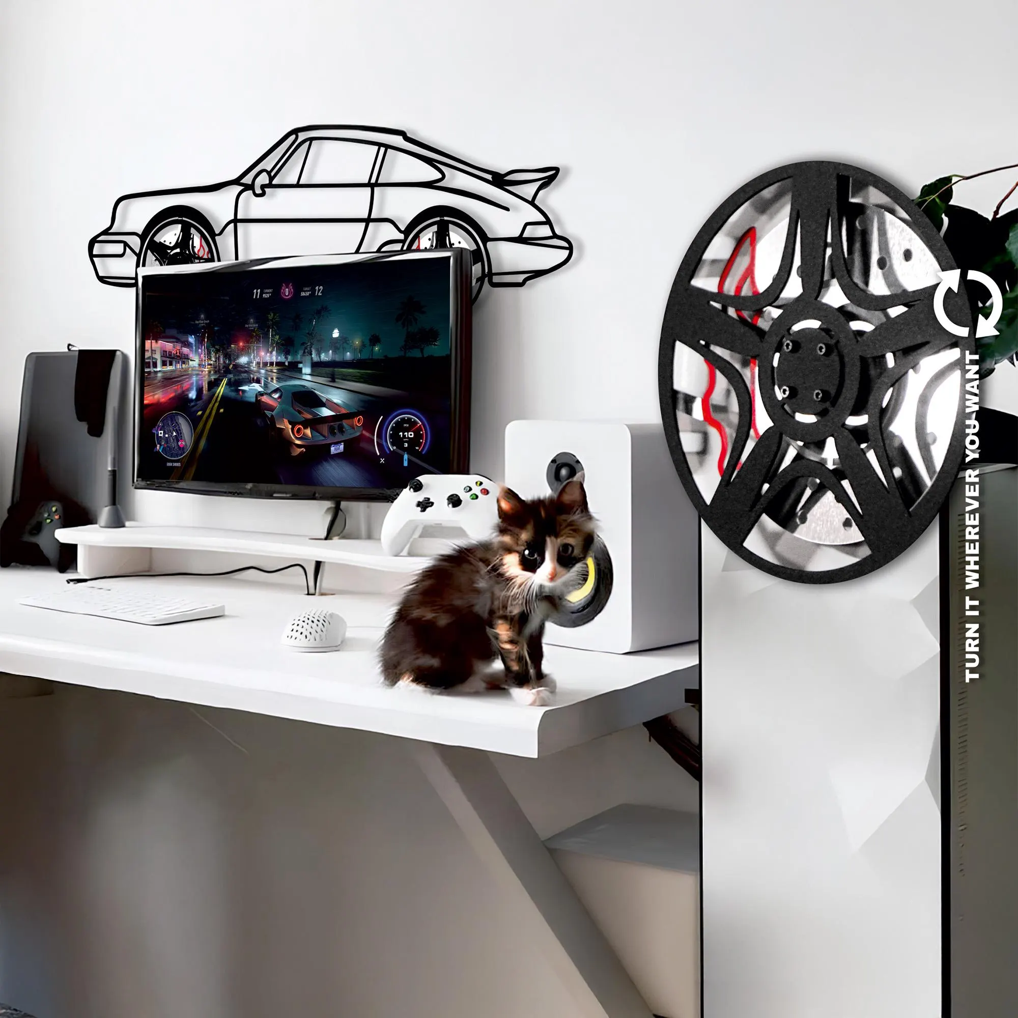 Custom Car Metal Wall Art with Spinning Wheels, Personalized Car Design, Custom Auto Gift for Men, Garage Decor, Your Car Line Art-KAFMEKA048 - Image 15