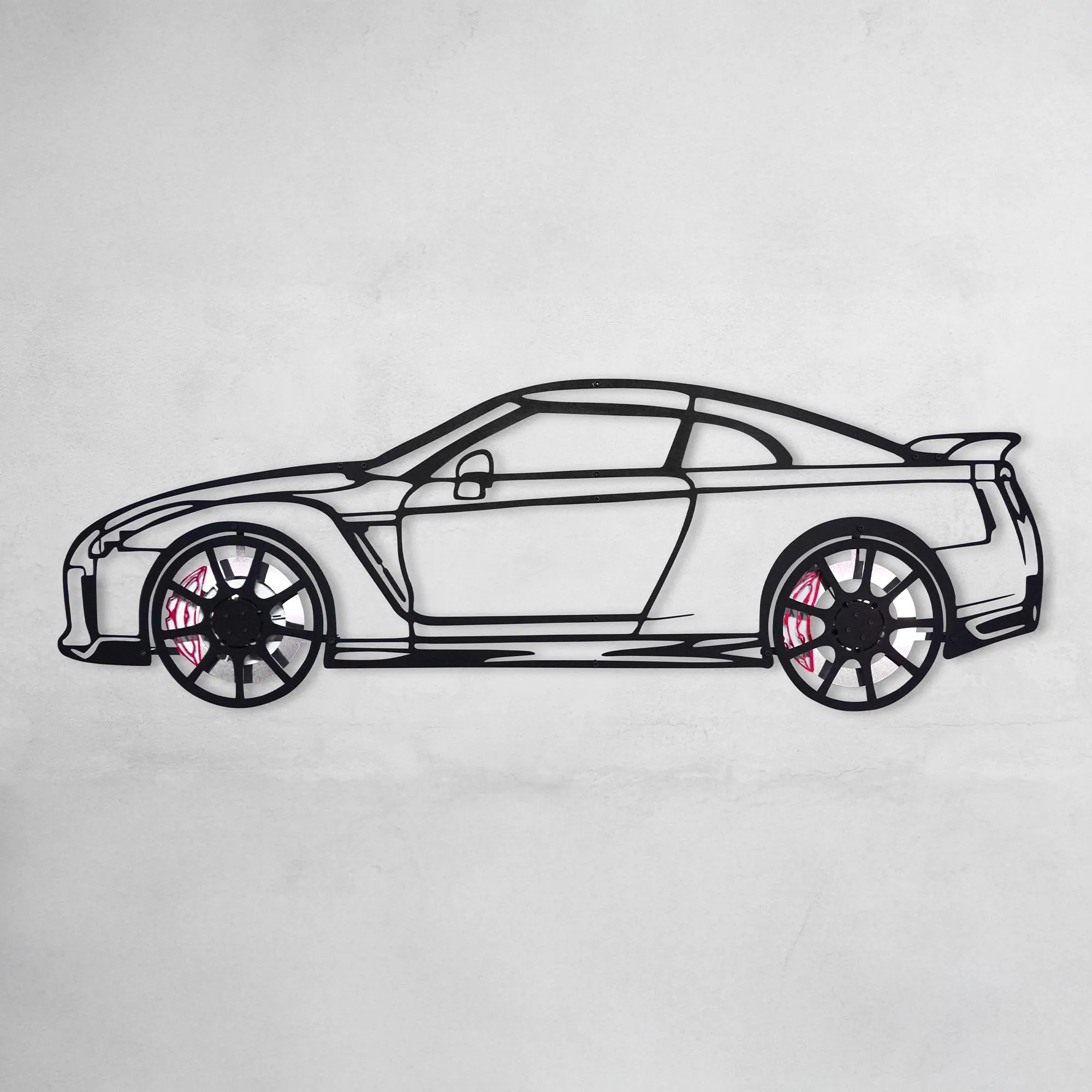 Custom Car Metal Wall Art with Spinning Wheels, Personalized Car Design, Custom Auto Gift for Men, Garage Decor, Your Car Line Art-KAFMEKA048 - Image 3