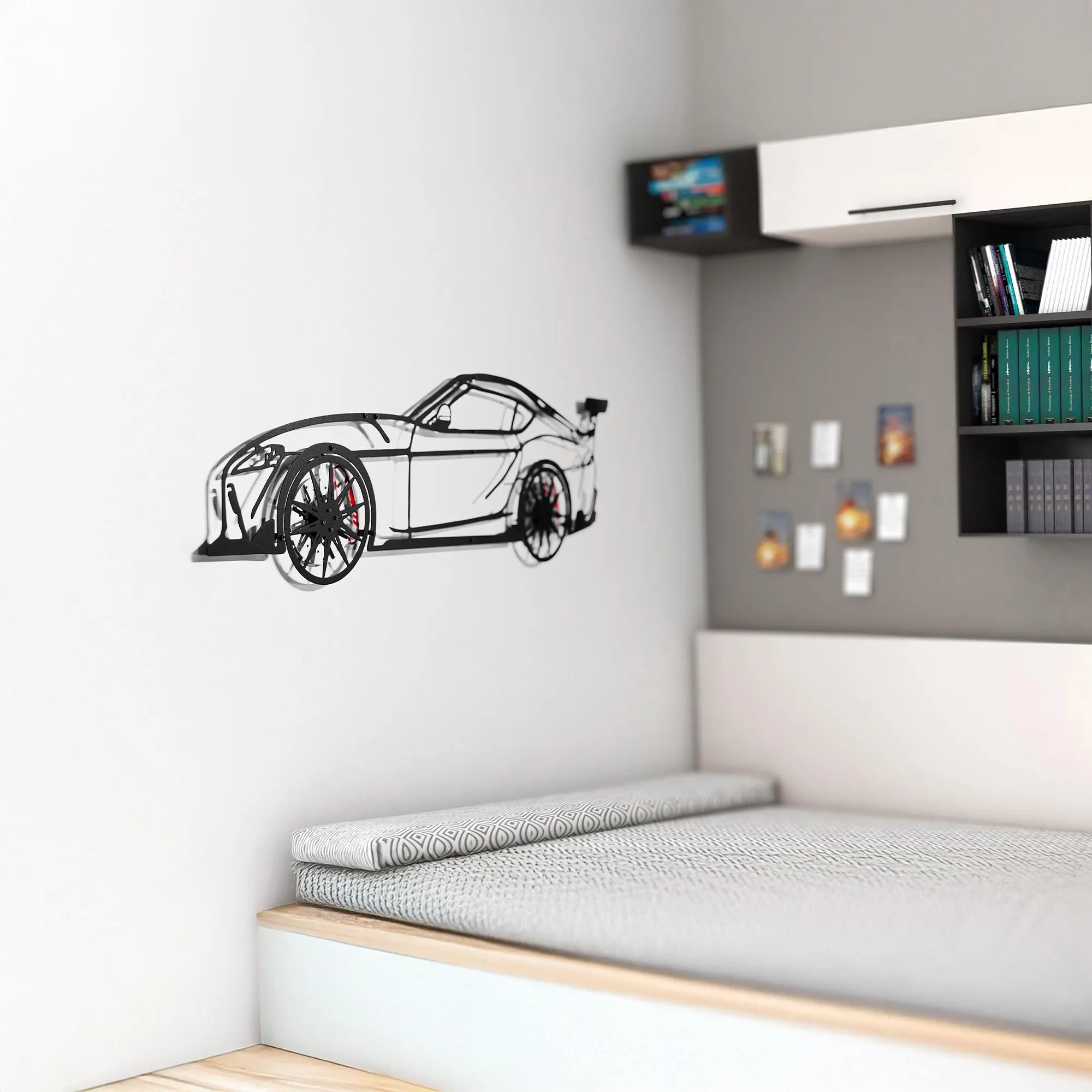Custom Car Metal Wall Art with Spinning Wheels, Personalized Car Design, Custom Auto Gift for Men, Garage Decor, Your Car Line Art-KAFMEKA048 - Image 9