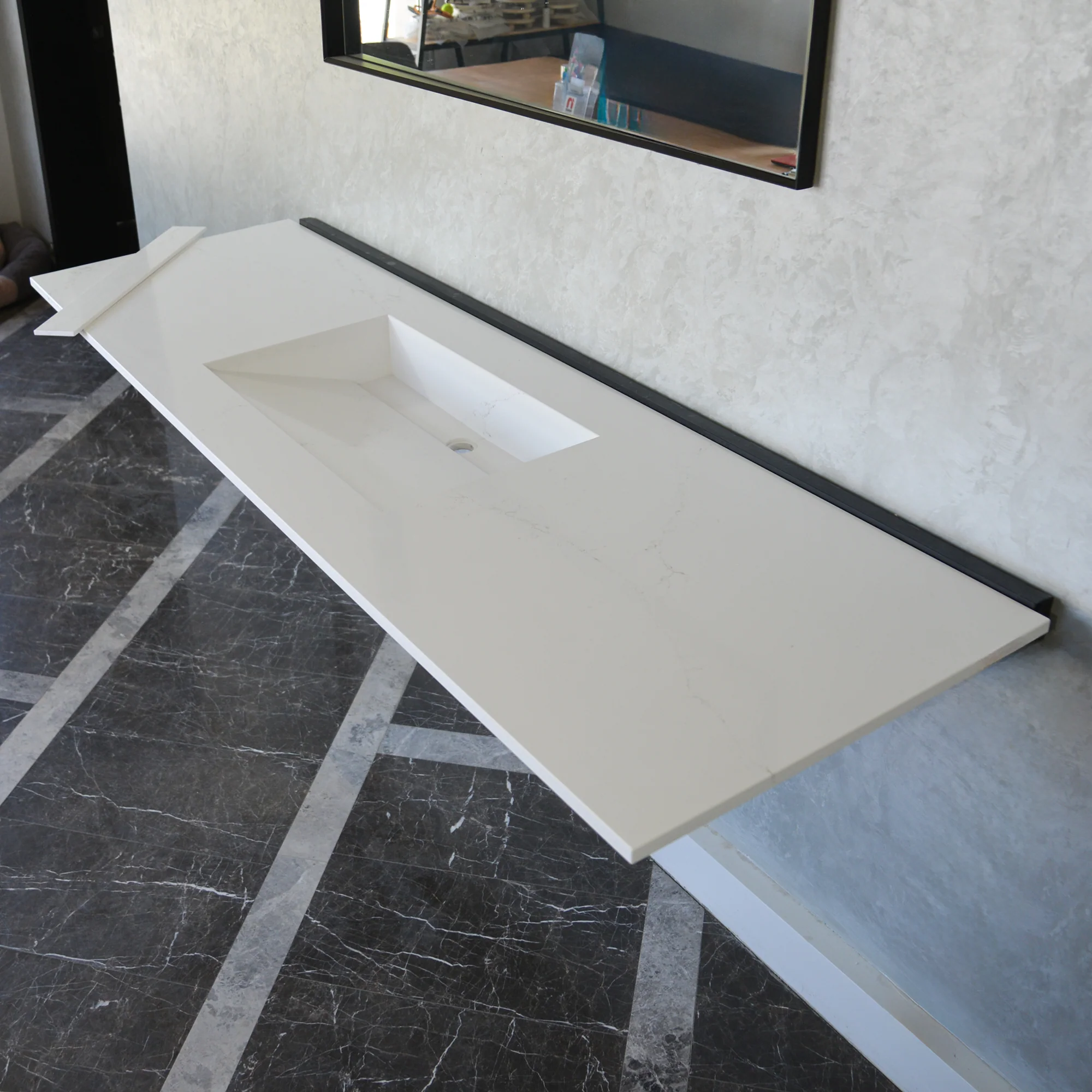 CUSTOM COANTE HIEDRA QUARTZ SINK / SUITABLE FOR WALL MOUNTING QUARTZ VANITY (QU-112) - Image 2
