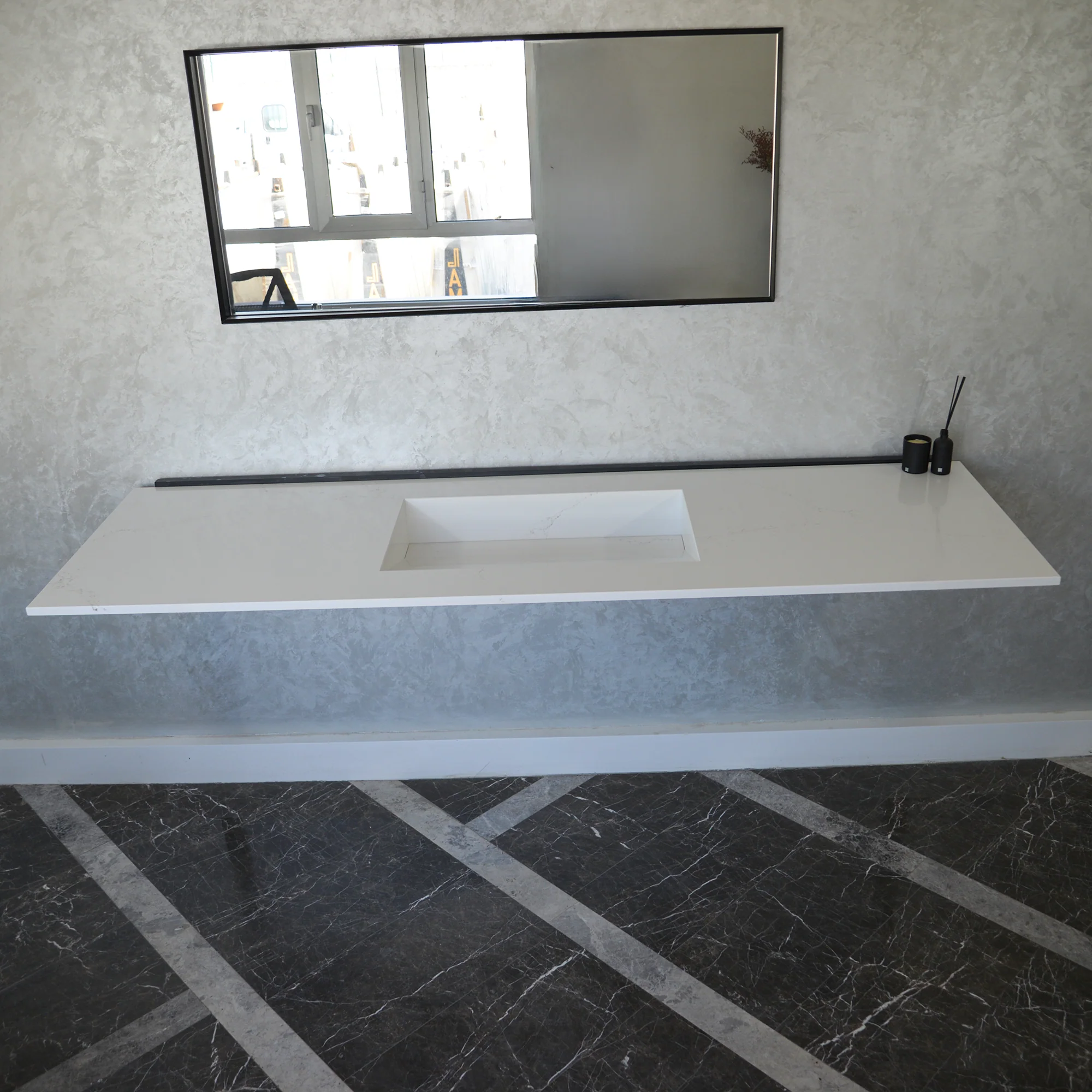 CUSTOM COANTE HIEDRA QUARTZ SINK / SUITABLE FOR WALL MOUNTING QUARTZ VANITY (QU-112) - Image 7
