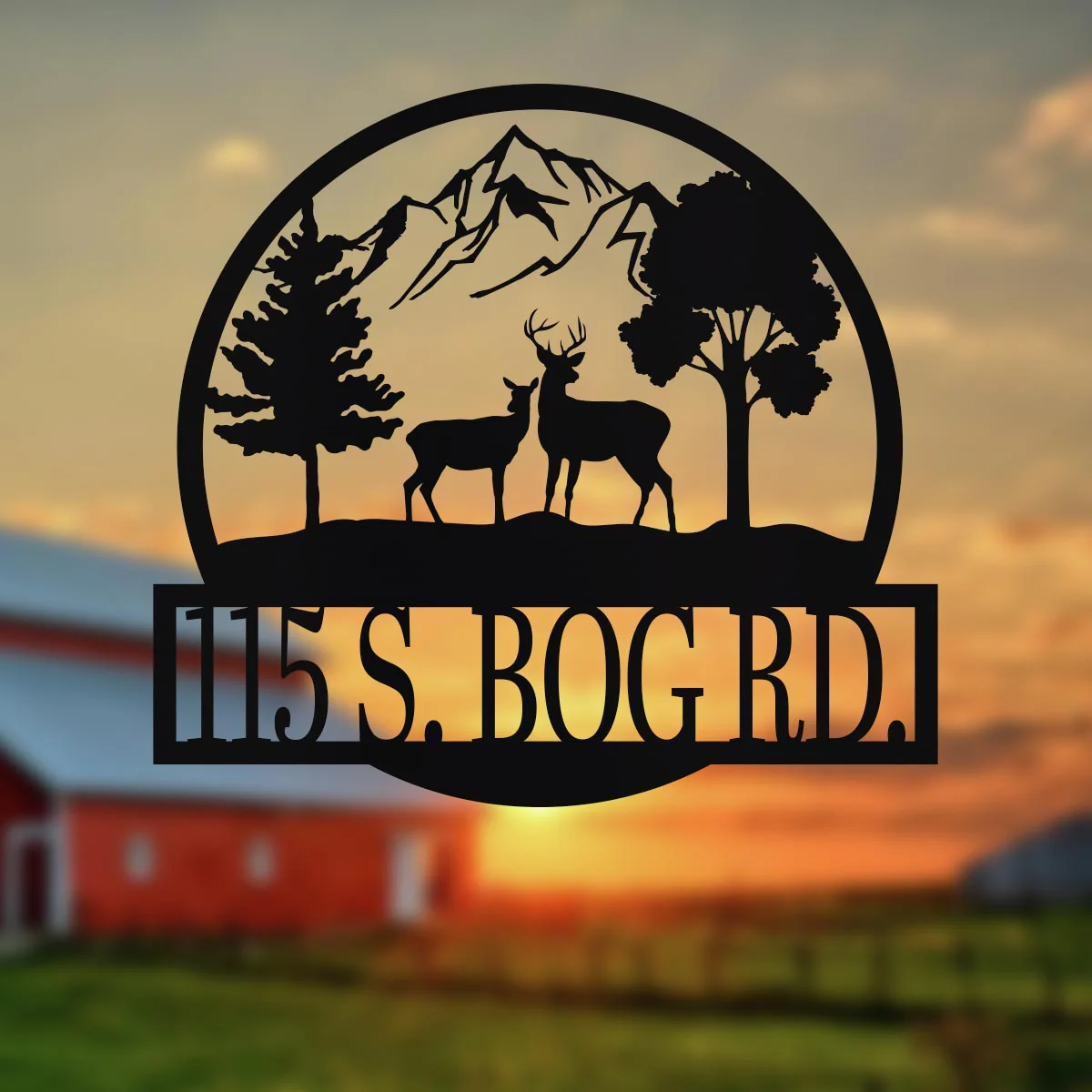 Custom Deer Landscape Sign
