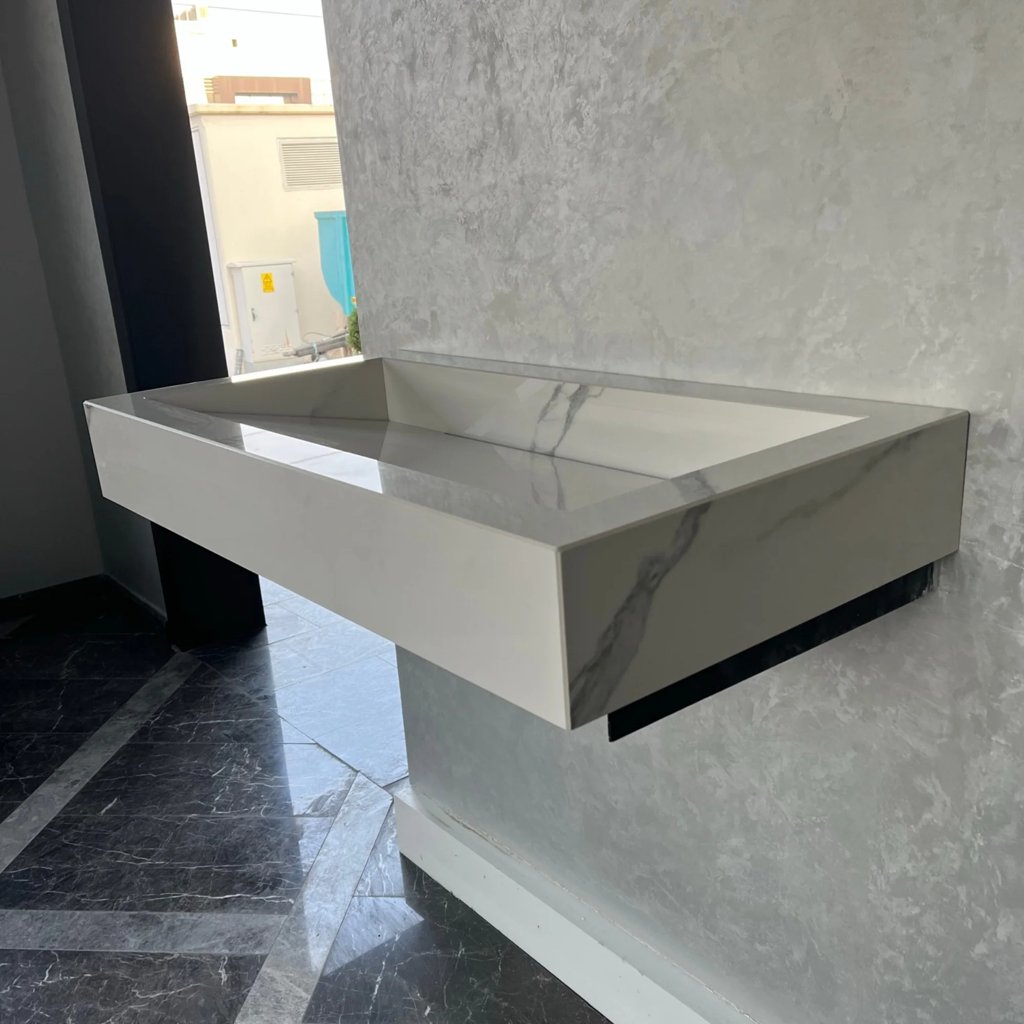 Custom Extra Statuario Polished Porcelain Sink (ES-051) - Image 2