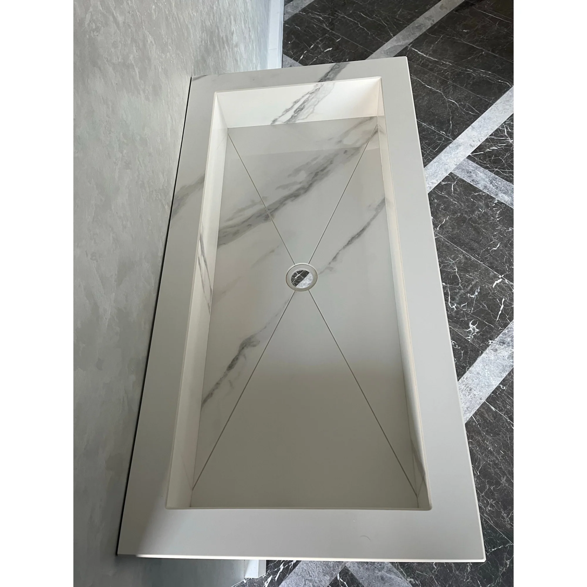 Custom Extra Statuario Polished Porcelain Sink (ES-051) - Image 3