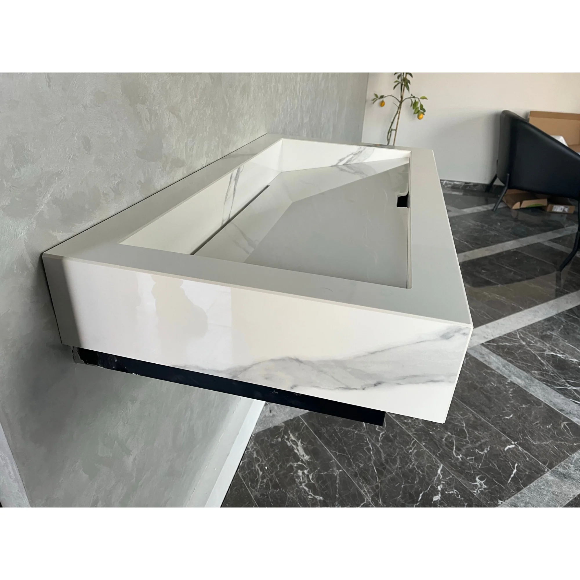 Custom Extra Statuario Polished Porcelain Sink (ES-051) - Image 6