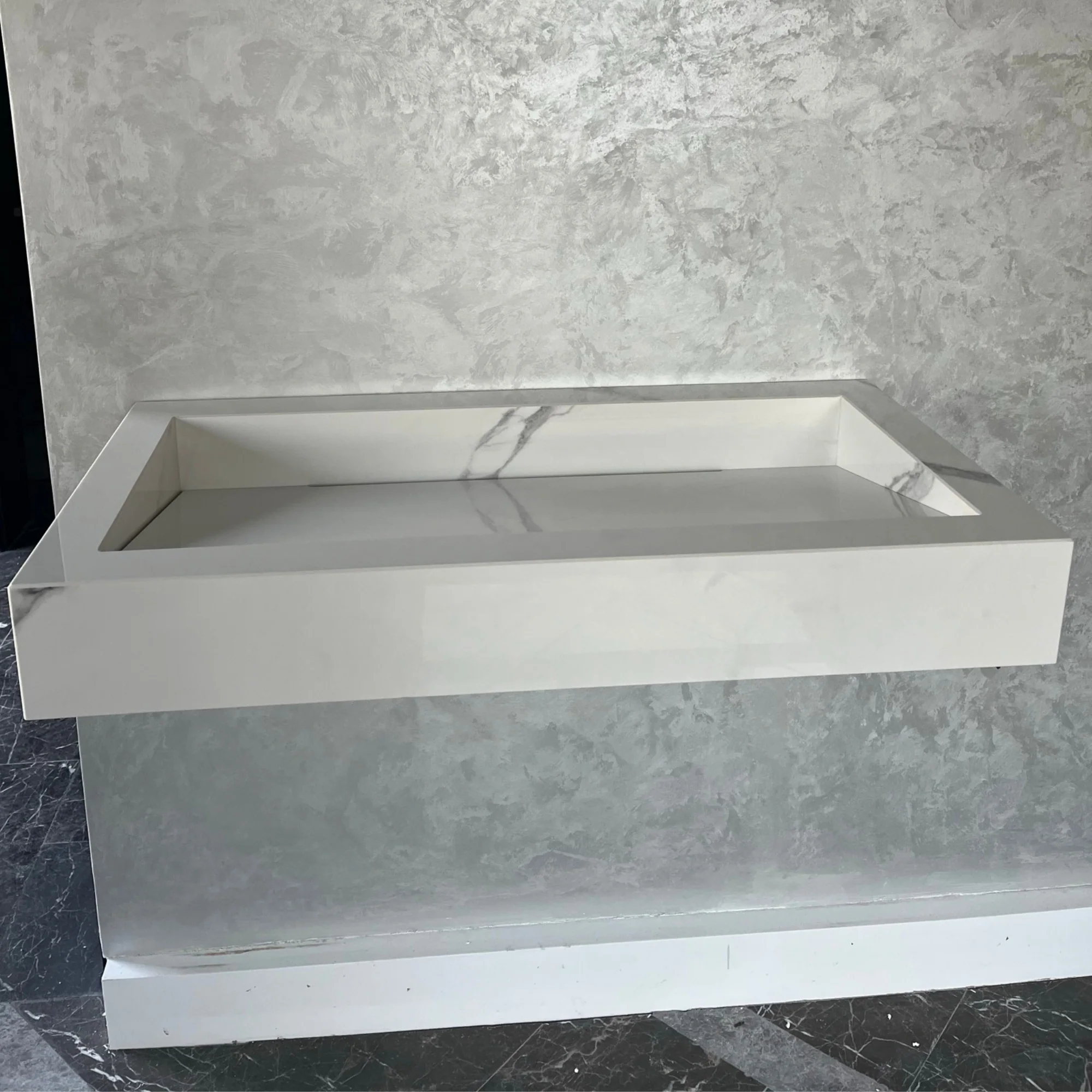 Custom Extra Statuario Polished Porcelain Sink (ES-051) - Image 7
