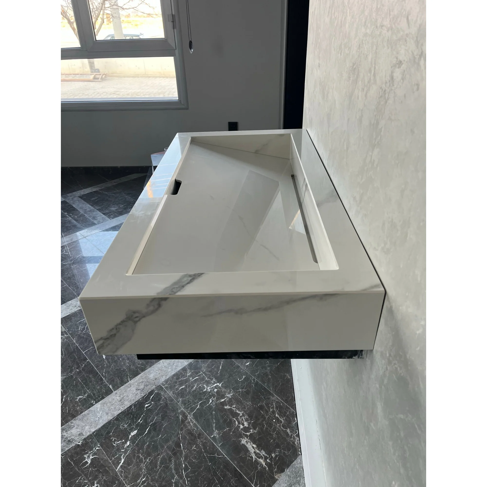 Custom Extra Statuario Polished Porcelain Sink (ES-051) - Image 8
