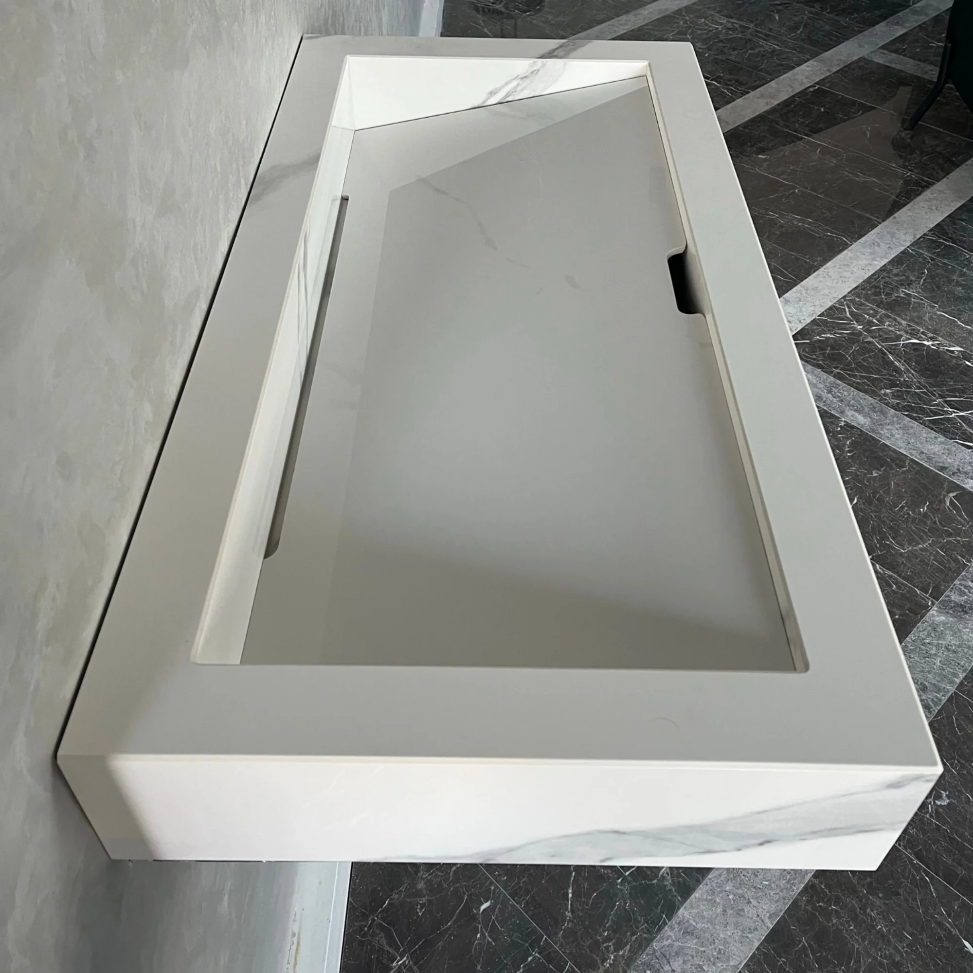 Custom Extra Statuario Polished Porcelain Sink (ES-051) - Image 9