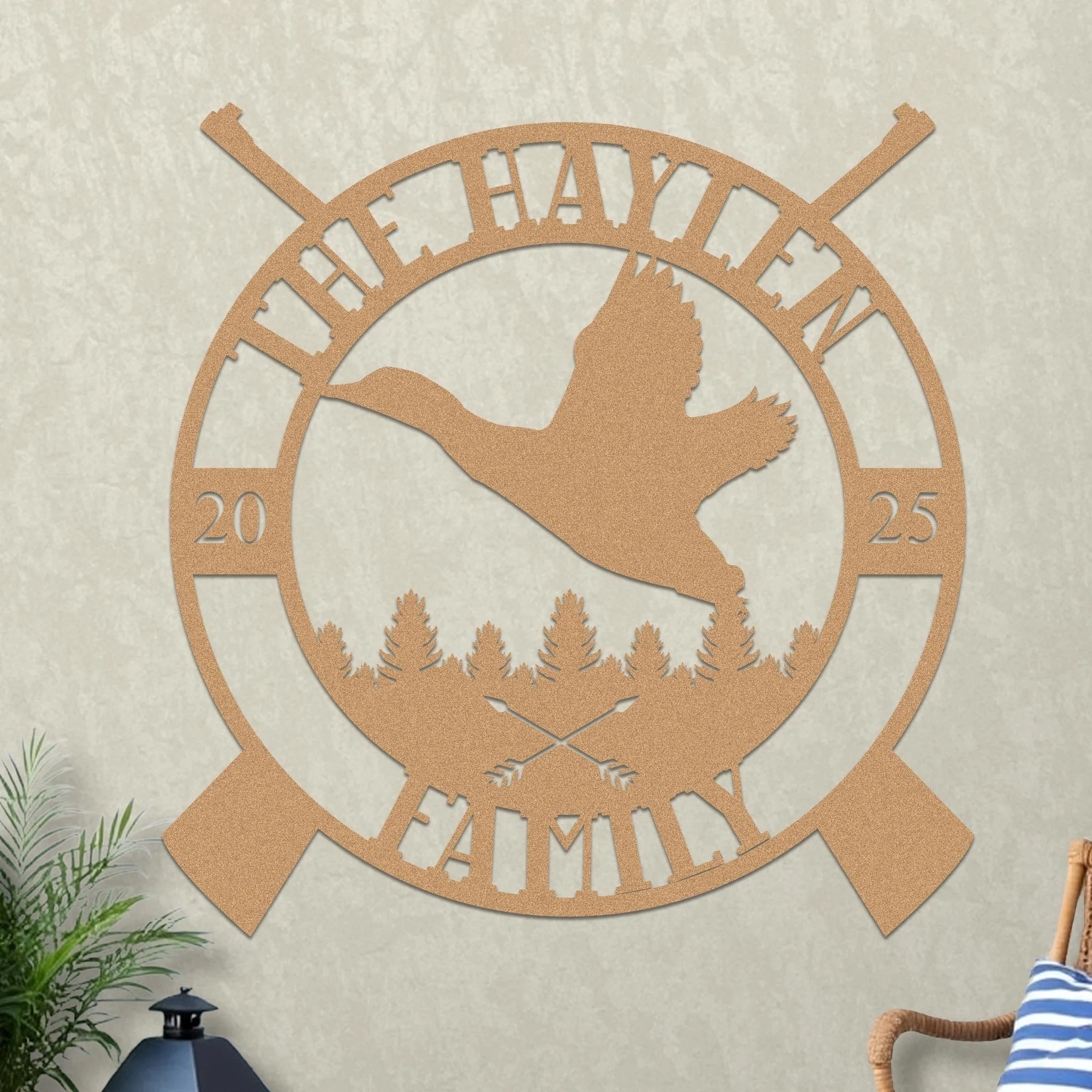 Custom Family Name Sign with Duck Hunting Design - Image 4