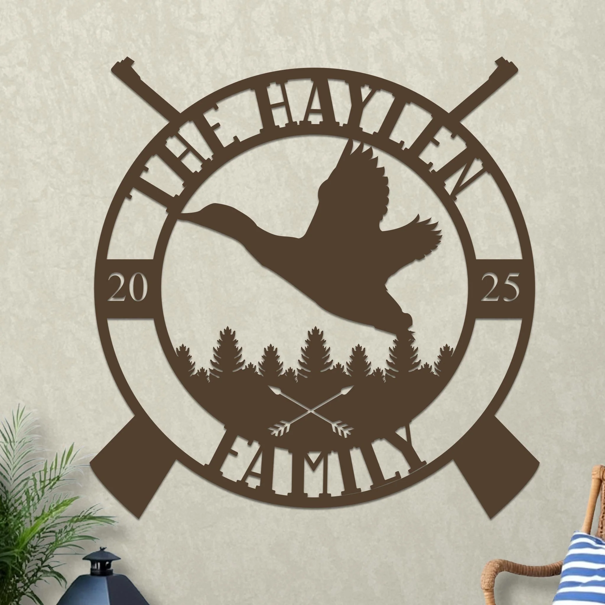 Custom Family Name Sign with Duck Hunting Design - Image 6