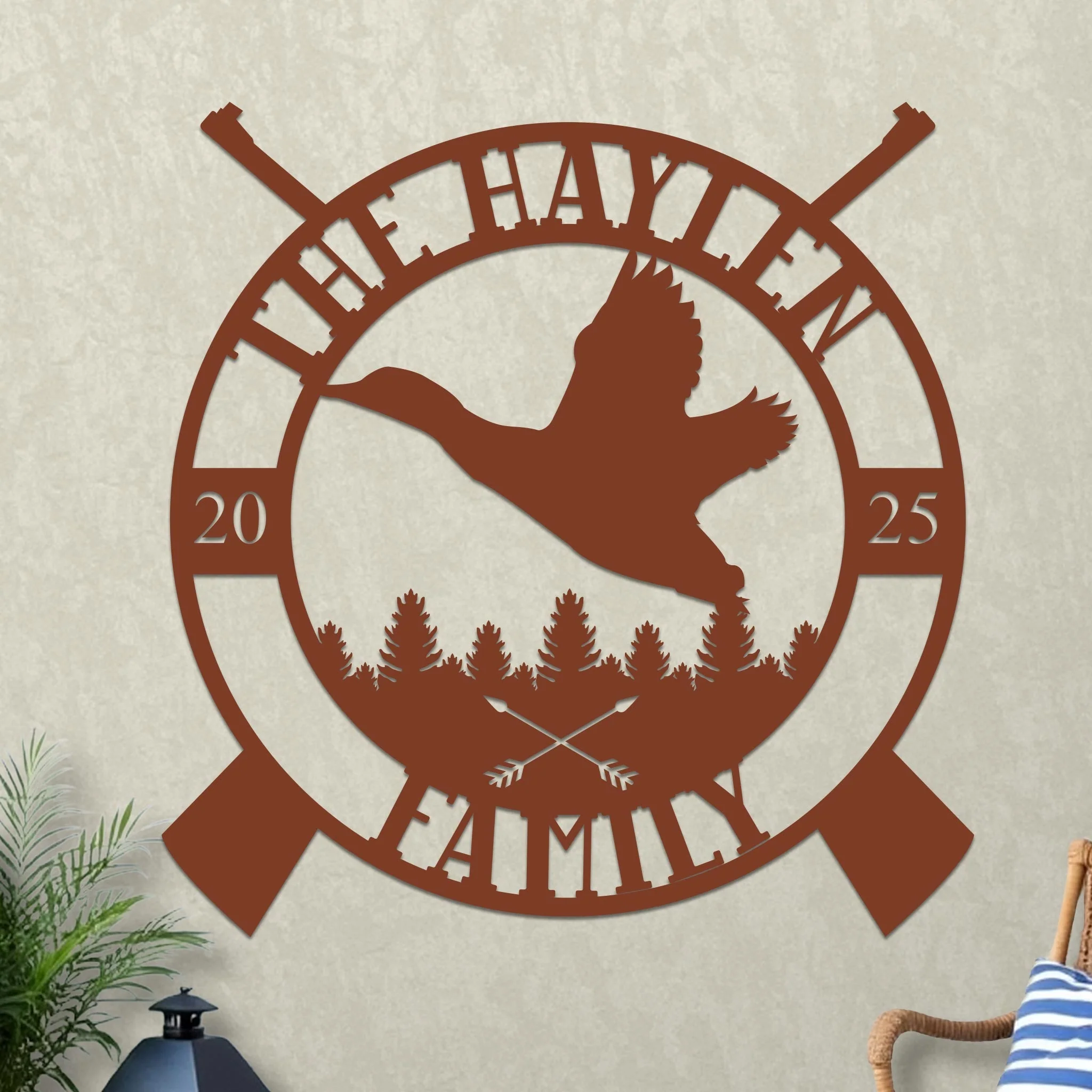 Custom Family Name Sign with Duck Hunting Design - Image 7