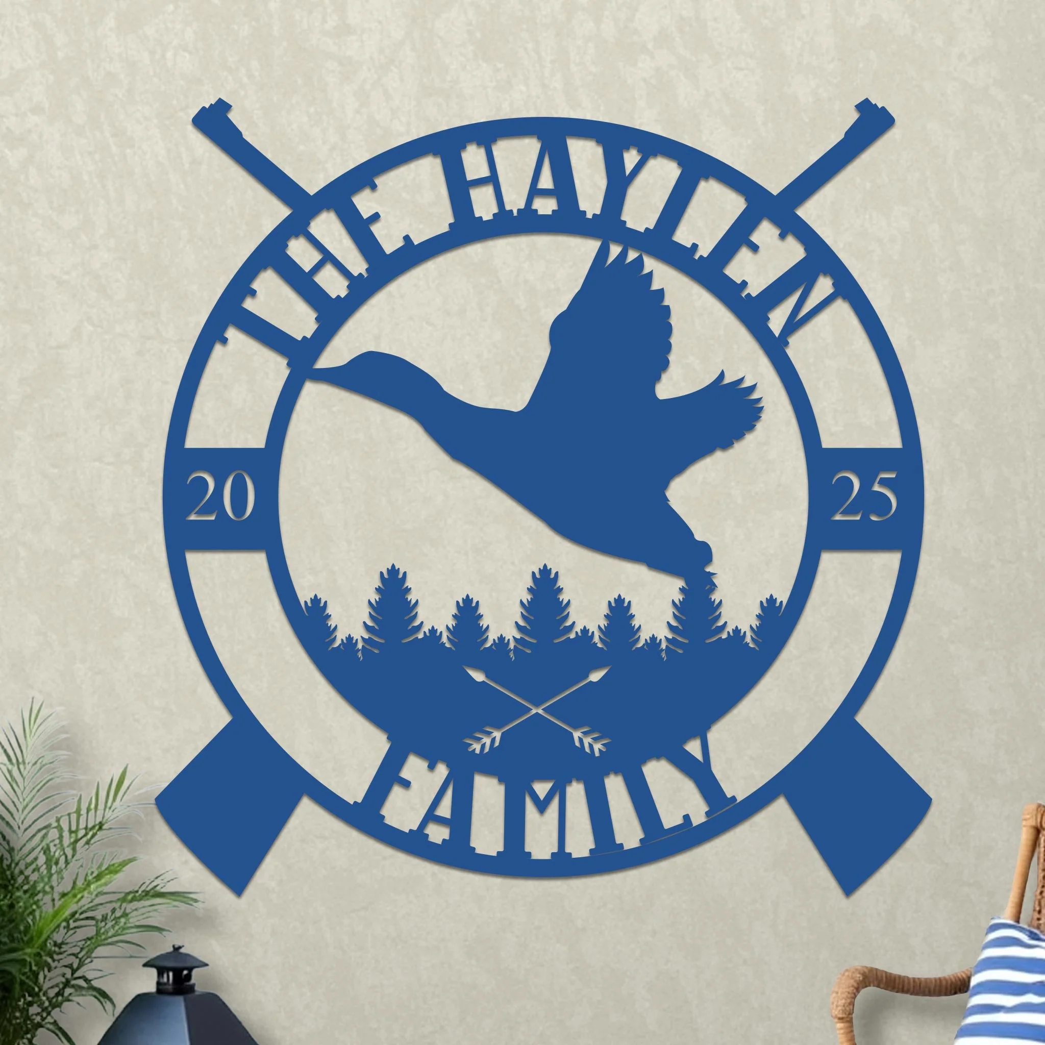 Custom Family Name Sign with Duck Hunting Design - Image 8
