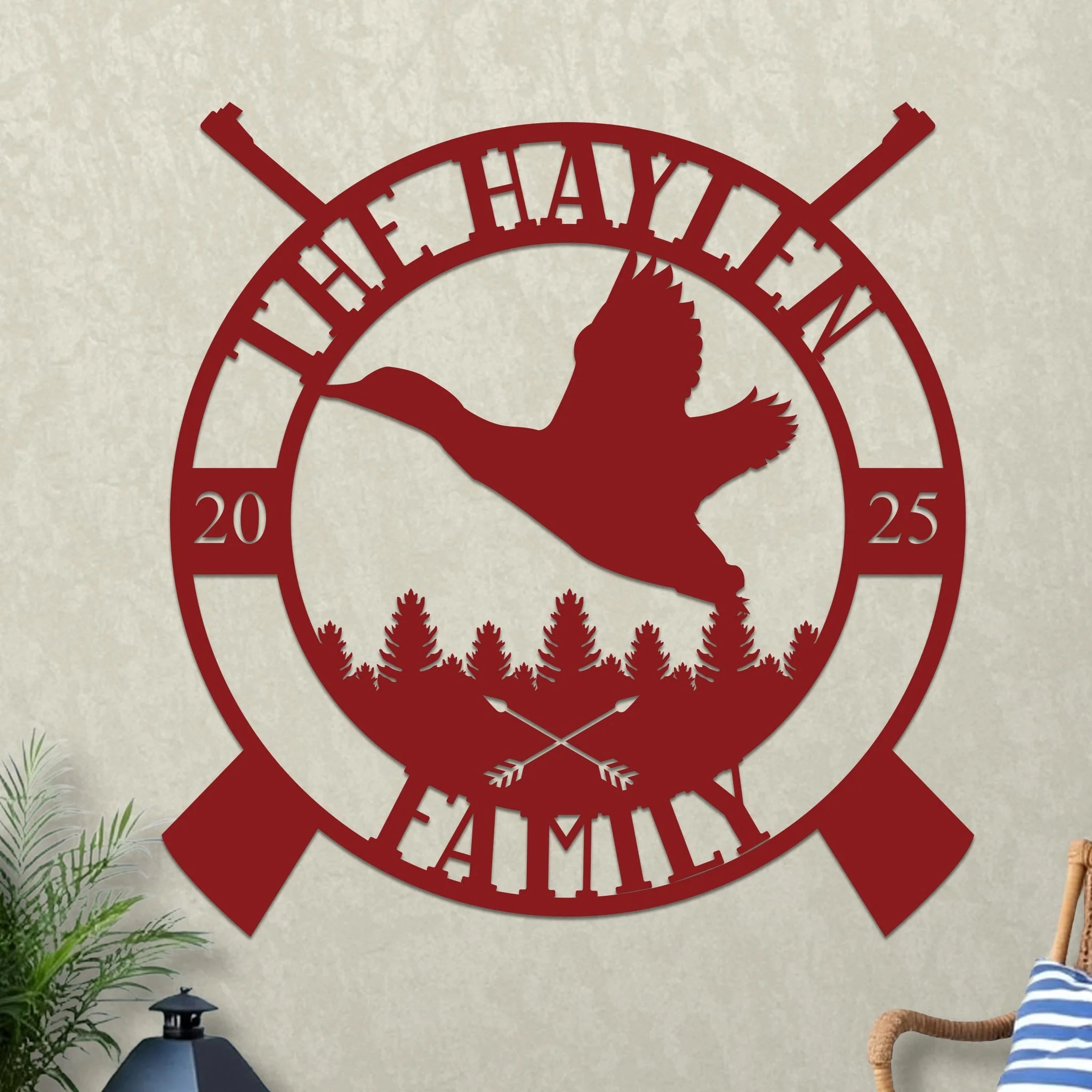 Custom Family Name Sign with Duck Hunting Design - Image 9