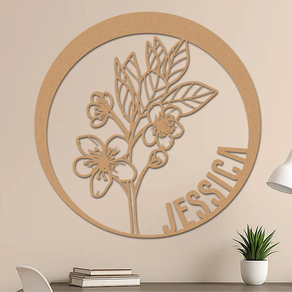 Custom Flower Metal Sign w Name - Image 5