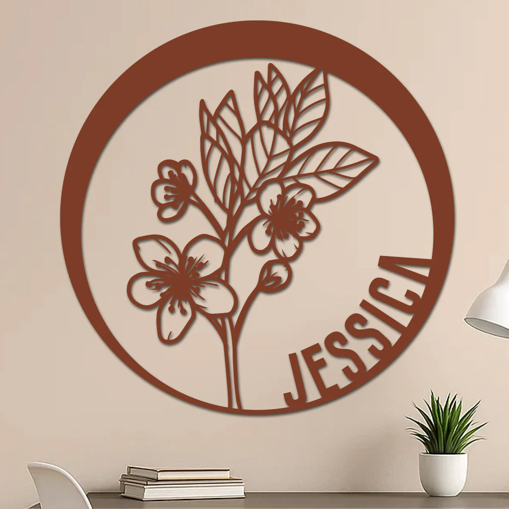 Custom Flower Metal Sign w Name - Image 6