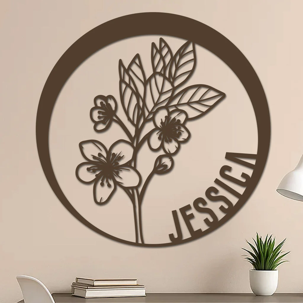 Custom Flower Metal Sign w Name - Image 7