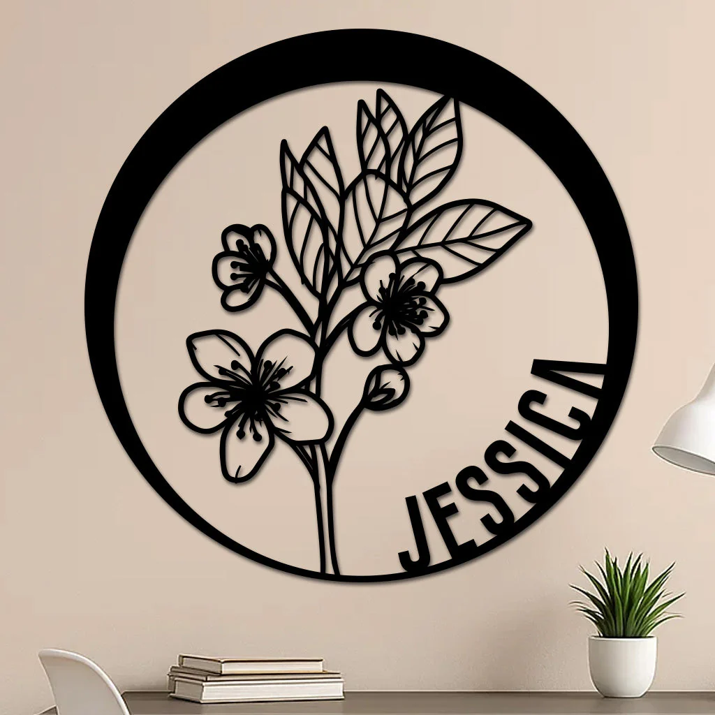 Custom Flower Metal Sign w Name - Image 8