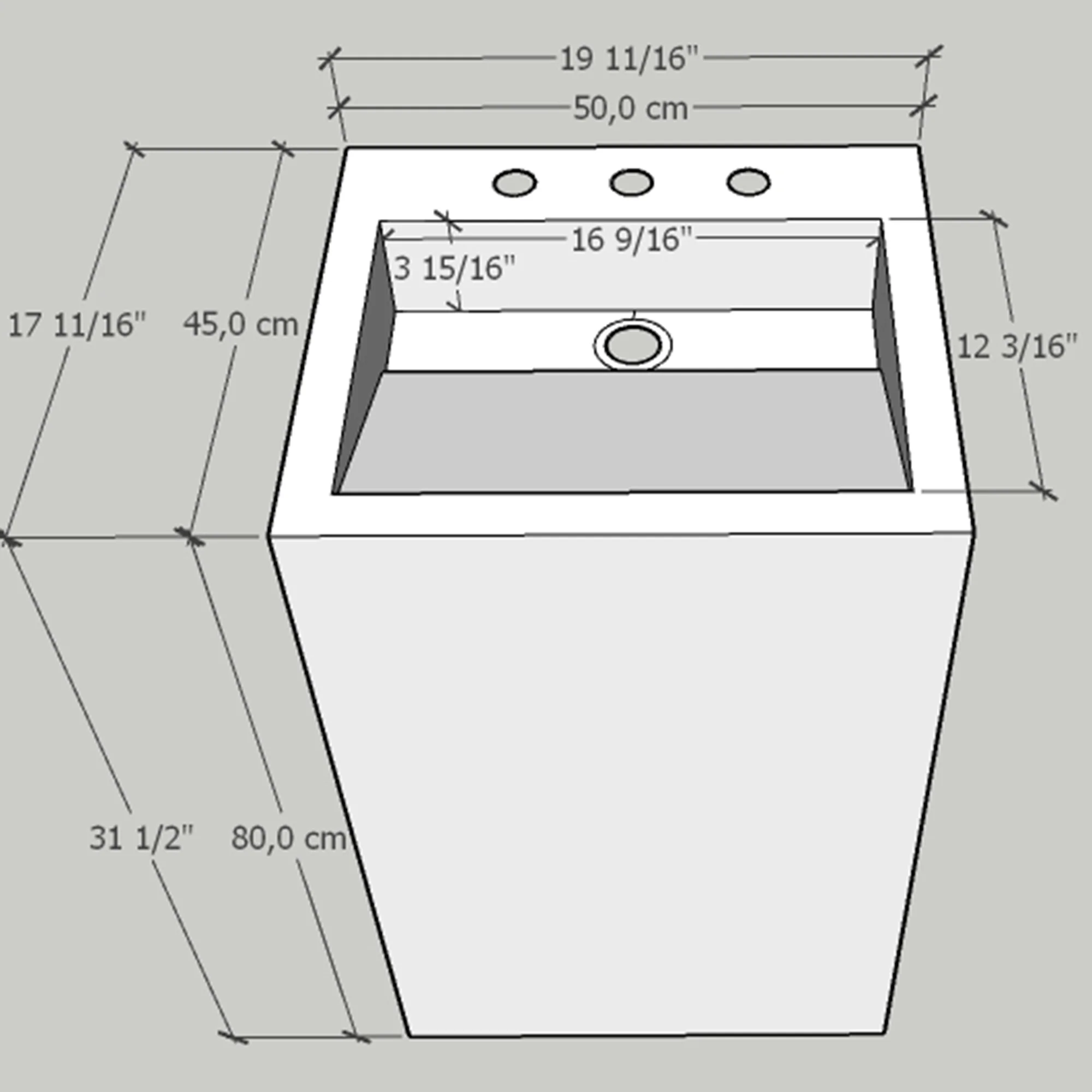 Custom Handcrafted Pedestal Porcelain Sink, Freestanding Blue Porcelain Integrated Sink, Bathroom Sink, Powder Room Sink, Marble Look Sink (ES-170) - Image 10