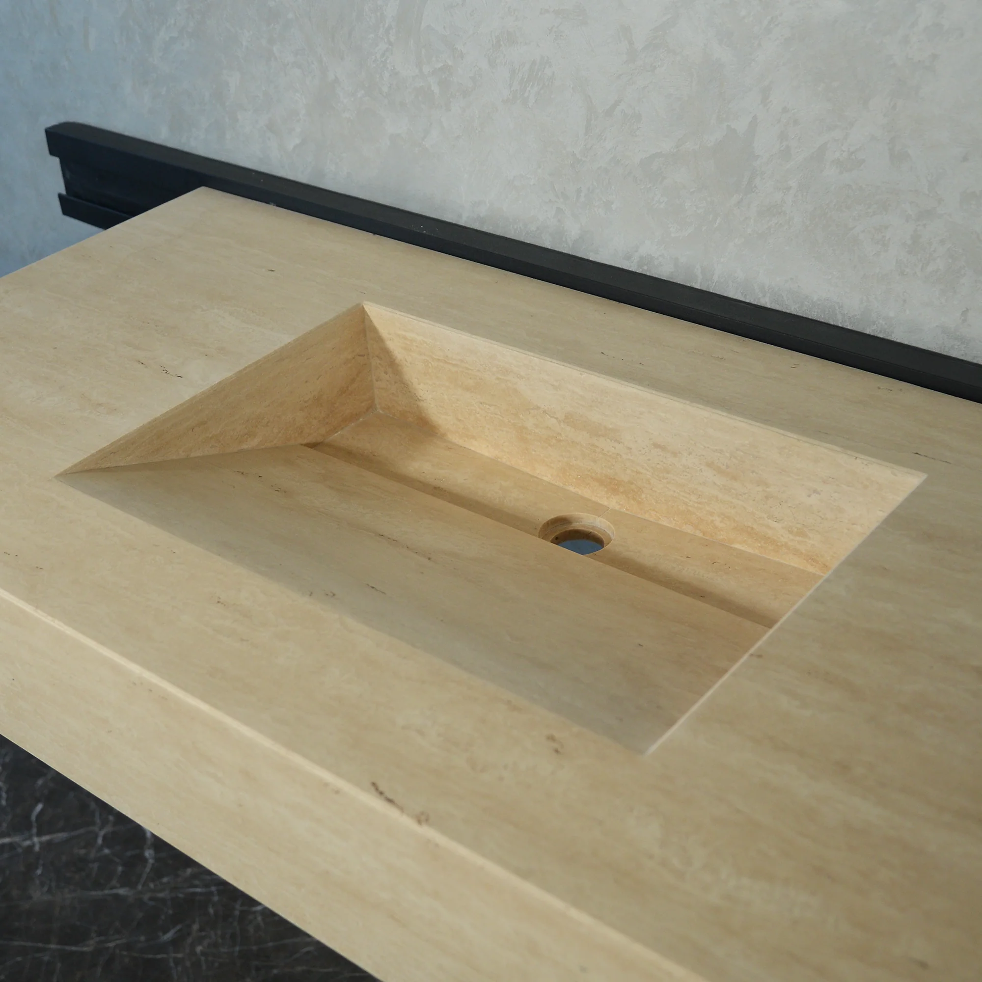 CUSTOM HANDCRAFTED TRAVERTINE SINK (TR-065) - Image 10