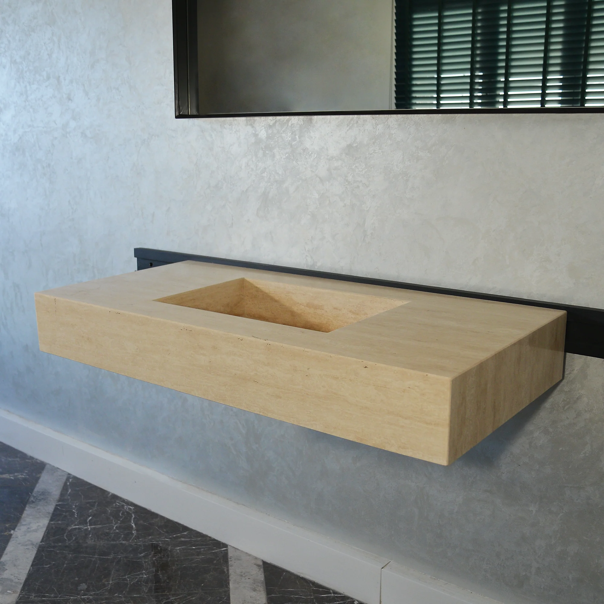 CUSTOM HANDCRAFTED TRAVERTINE SINK (TR-065) - Image 2
