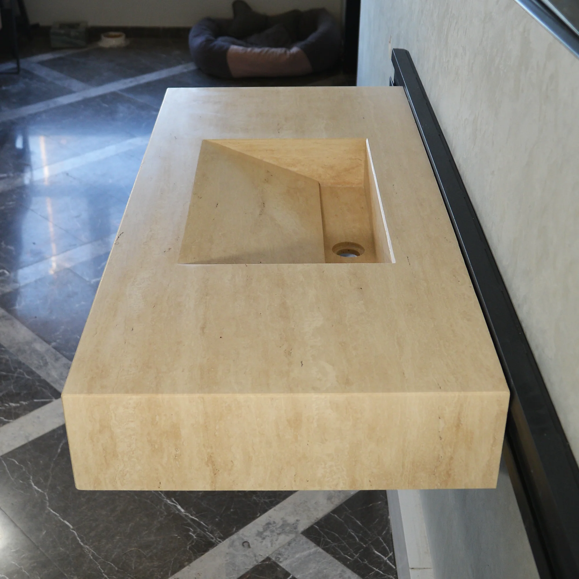 CUSTOM HANDCRAFTED TRAVERTINE SINK (TR-065) - Image 3