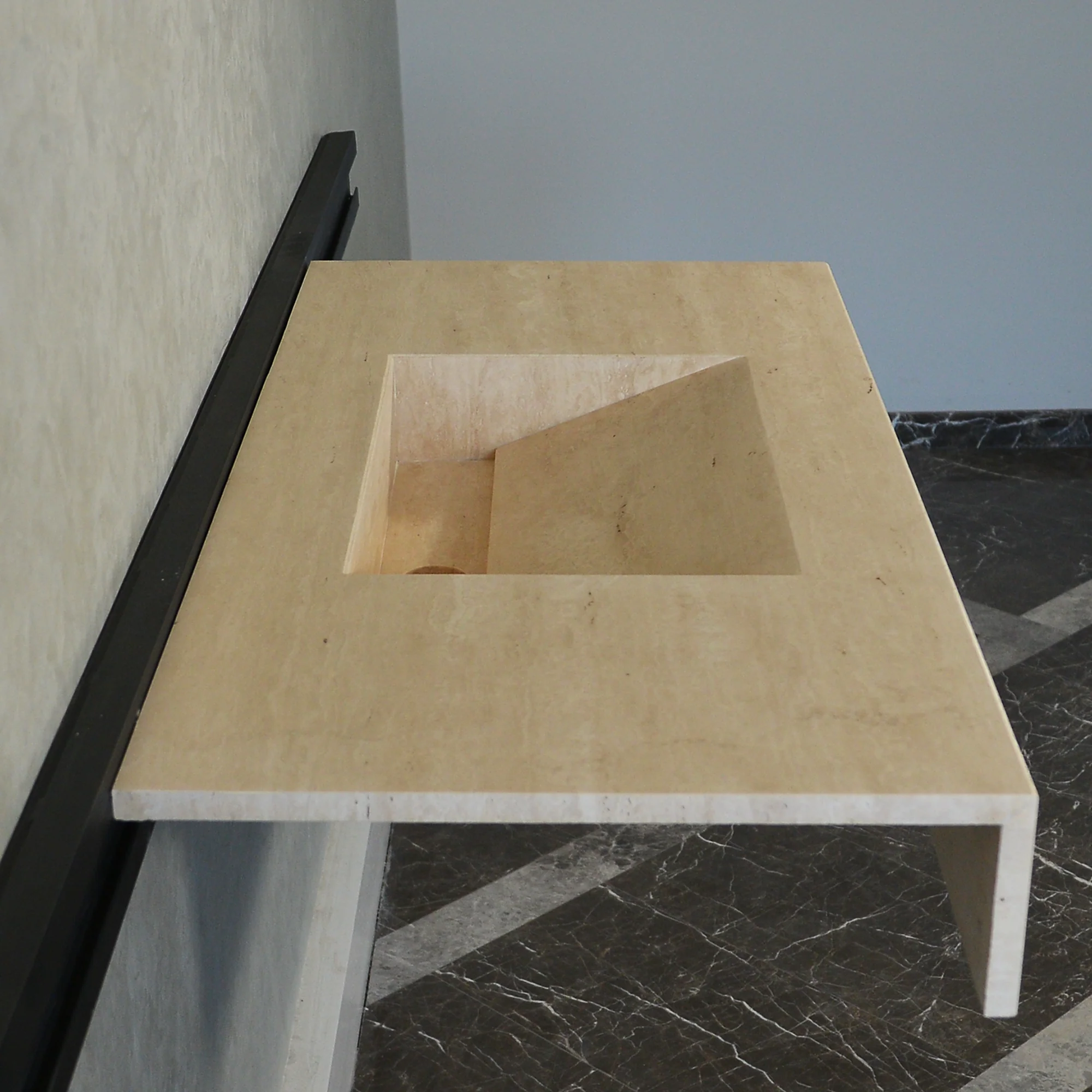 CUSTOM HANDCRAFTED TRAVERTINE SINK (TR-065) - Image 4