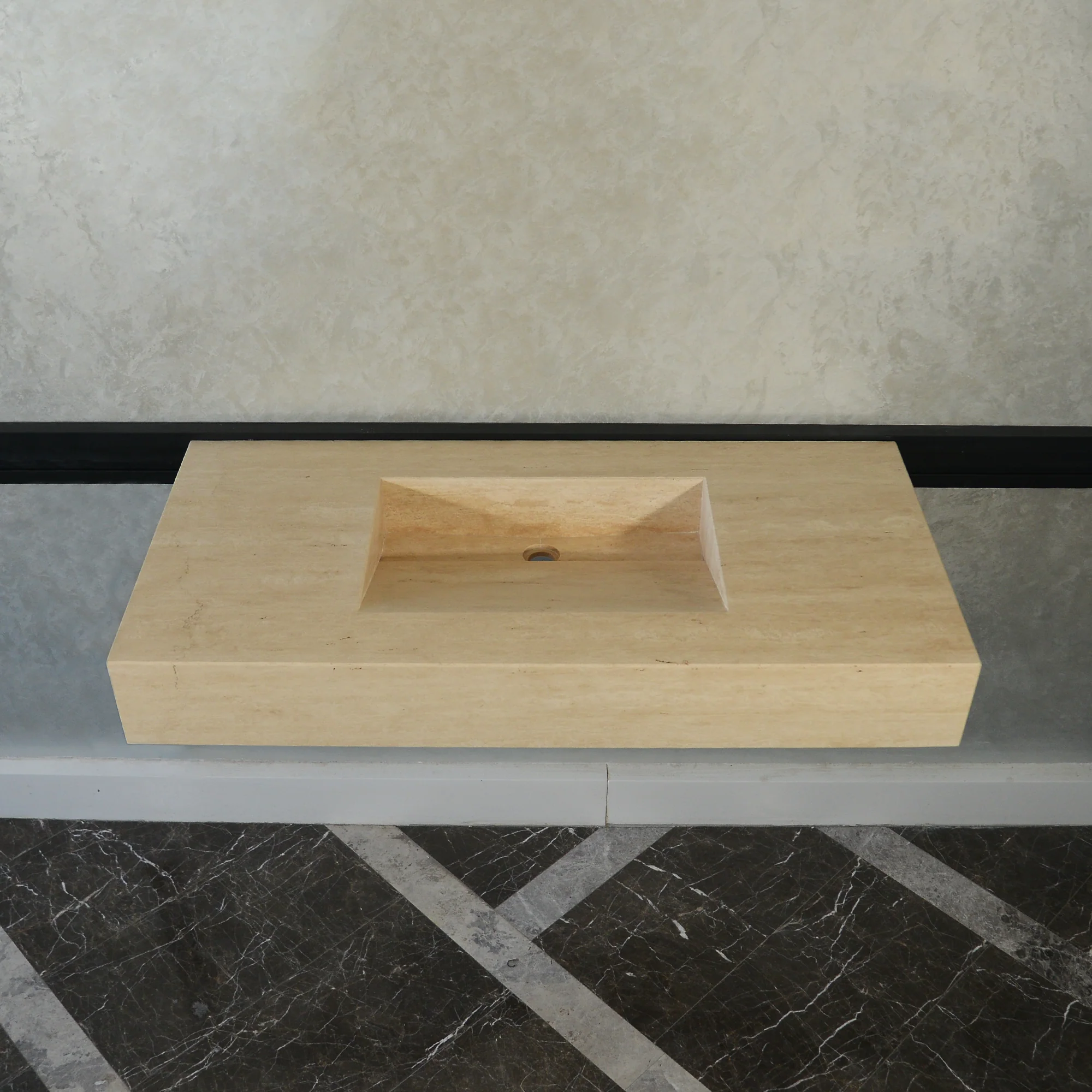 CUSTOM HANDCRAFTED TRAVERTINE SINK (TR-065) - Image 5