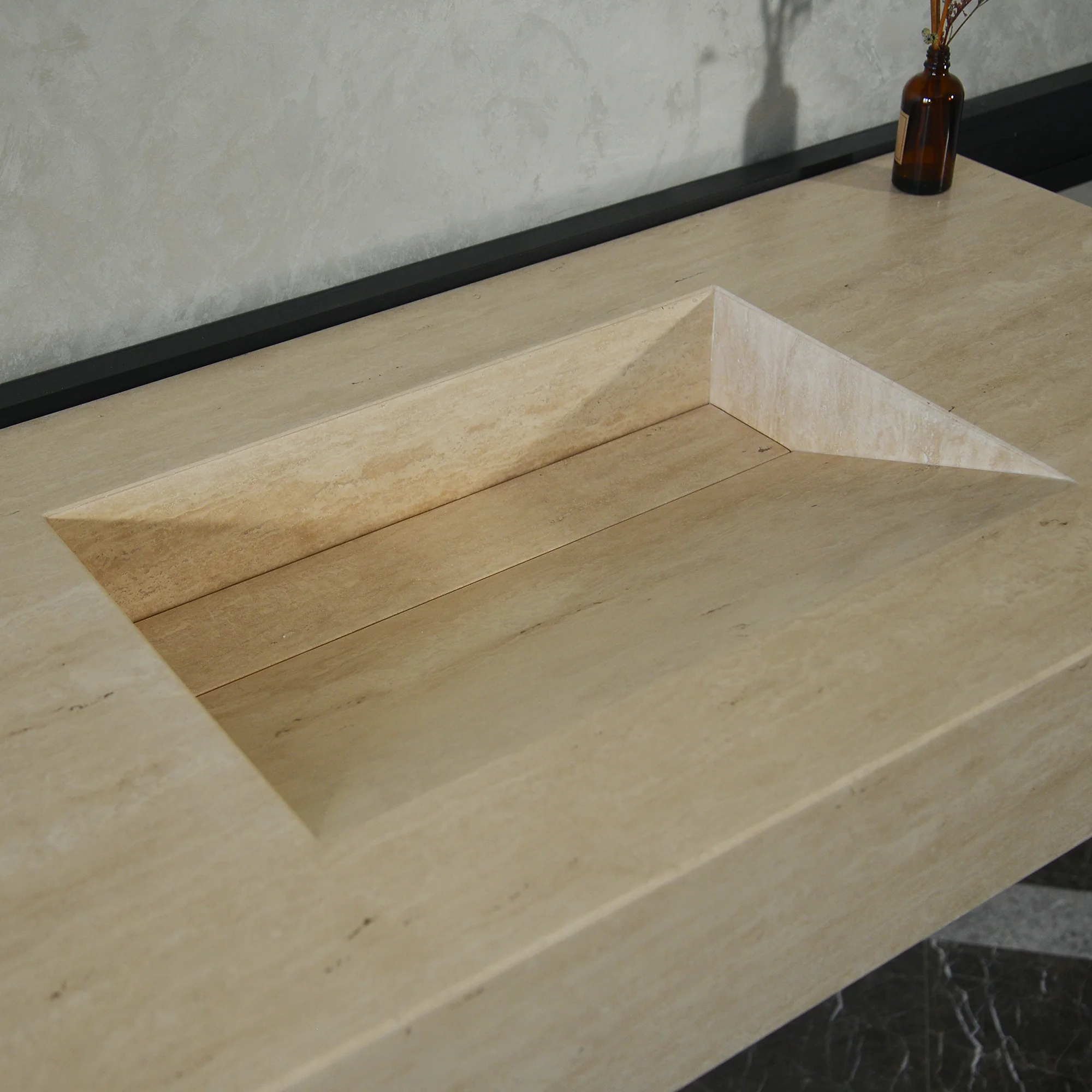 CUSTOM HANDCRAFTED TRAVERTINE SINK (TR-065) - Image 6