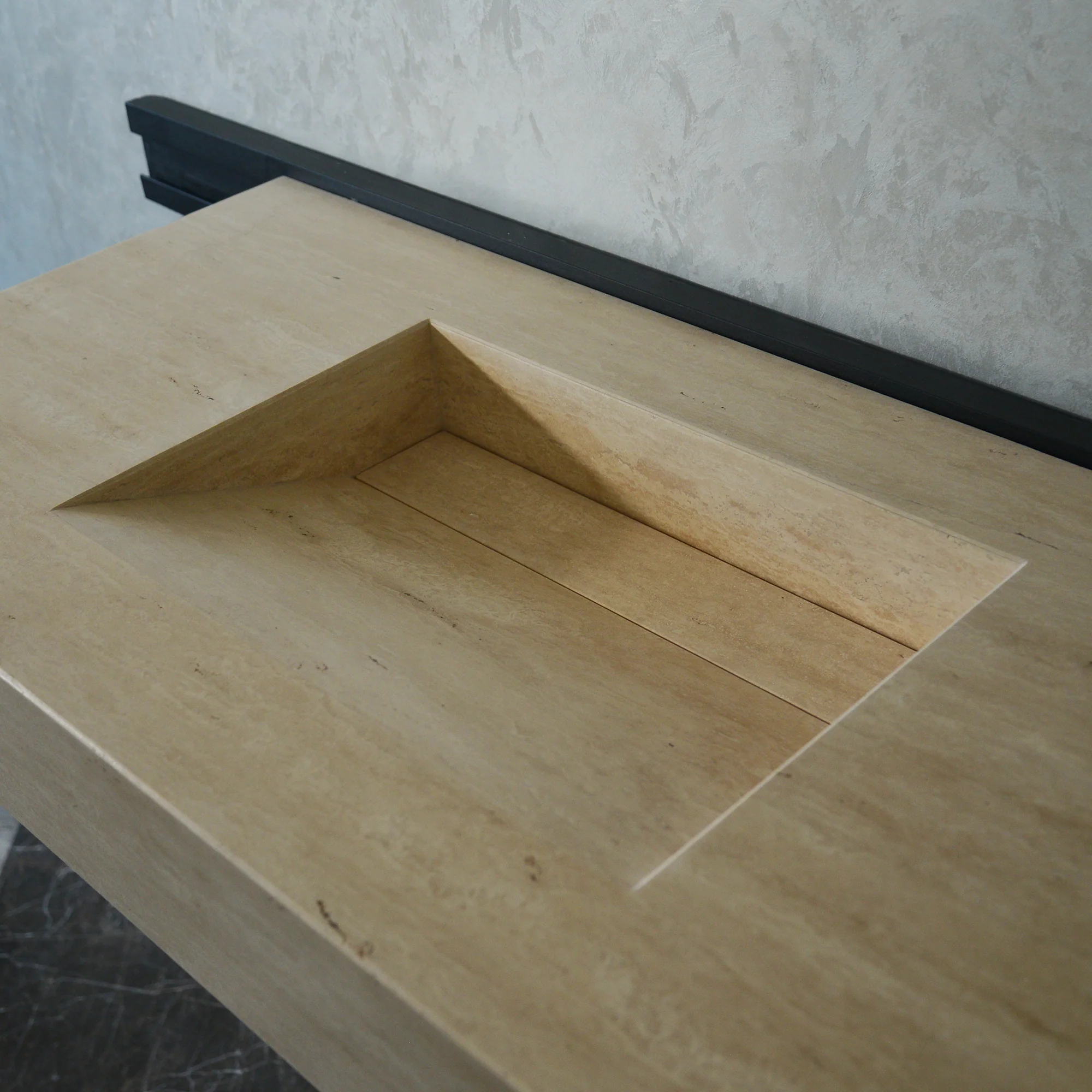 CUSTOM HANDCRAFTED TRAVERTINE SINK (TR-065) - Image 7