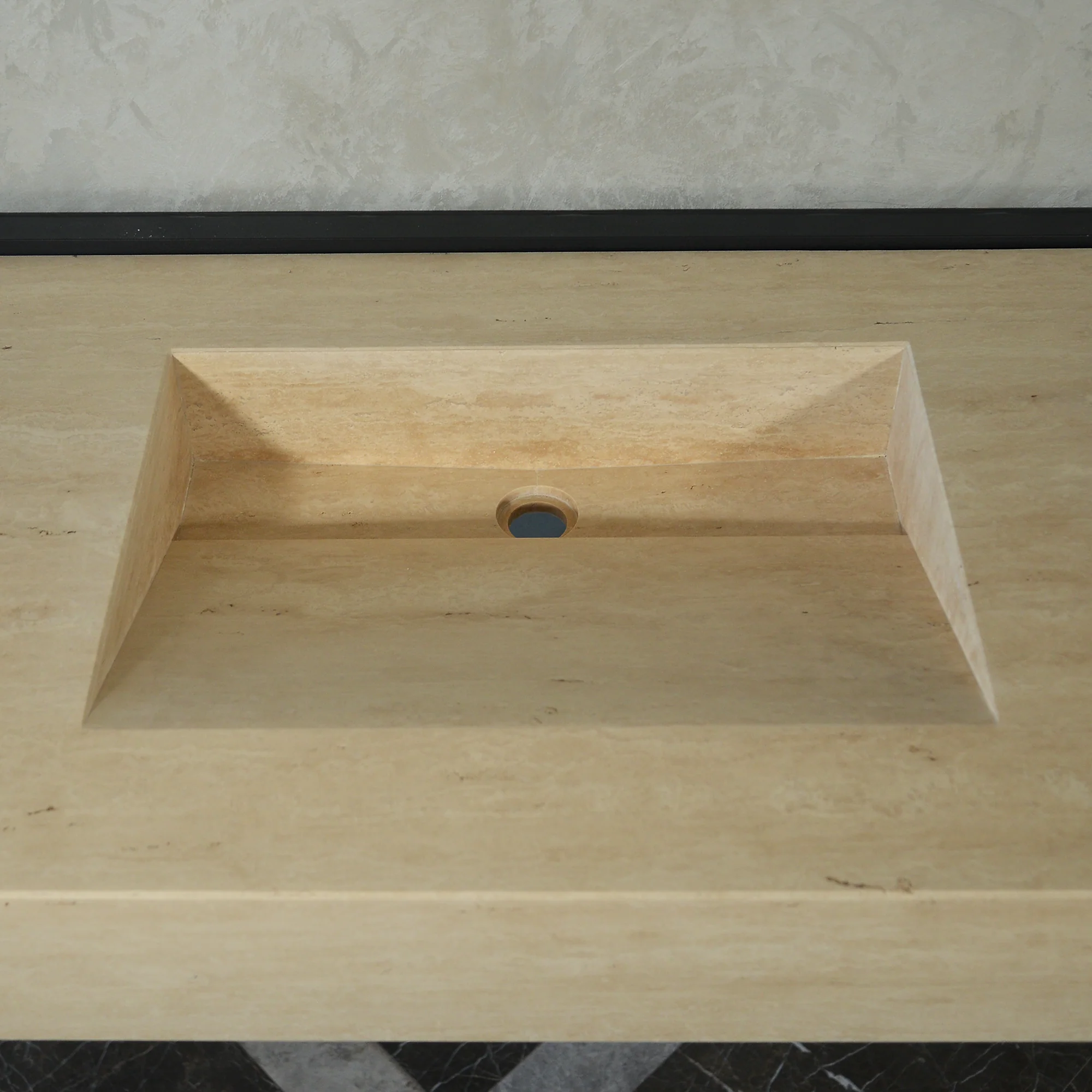 CUSTOM HANDCRAFTED TRAVERTINE SINK (TR-065) - Image 9
