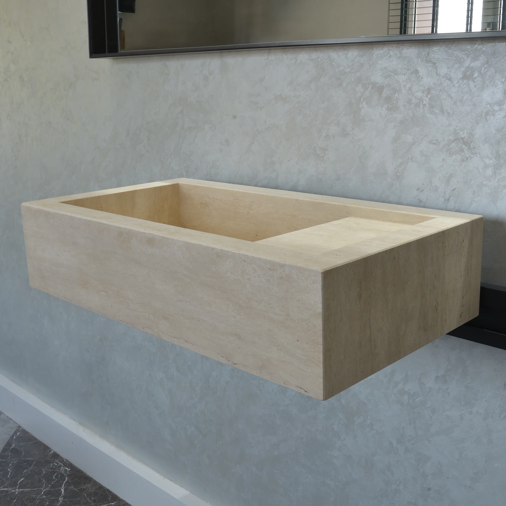 Custom Handmade Travertine Sink (TR-047) - Image 2